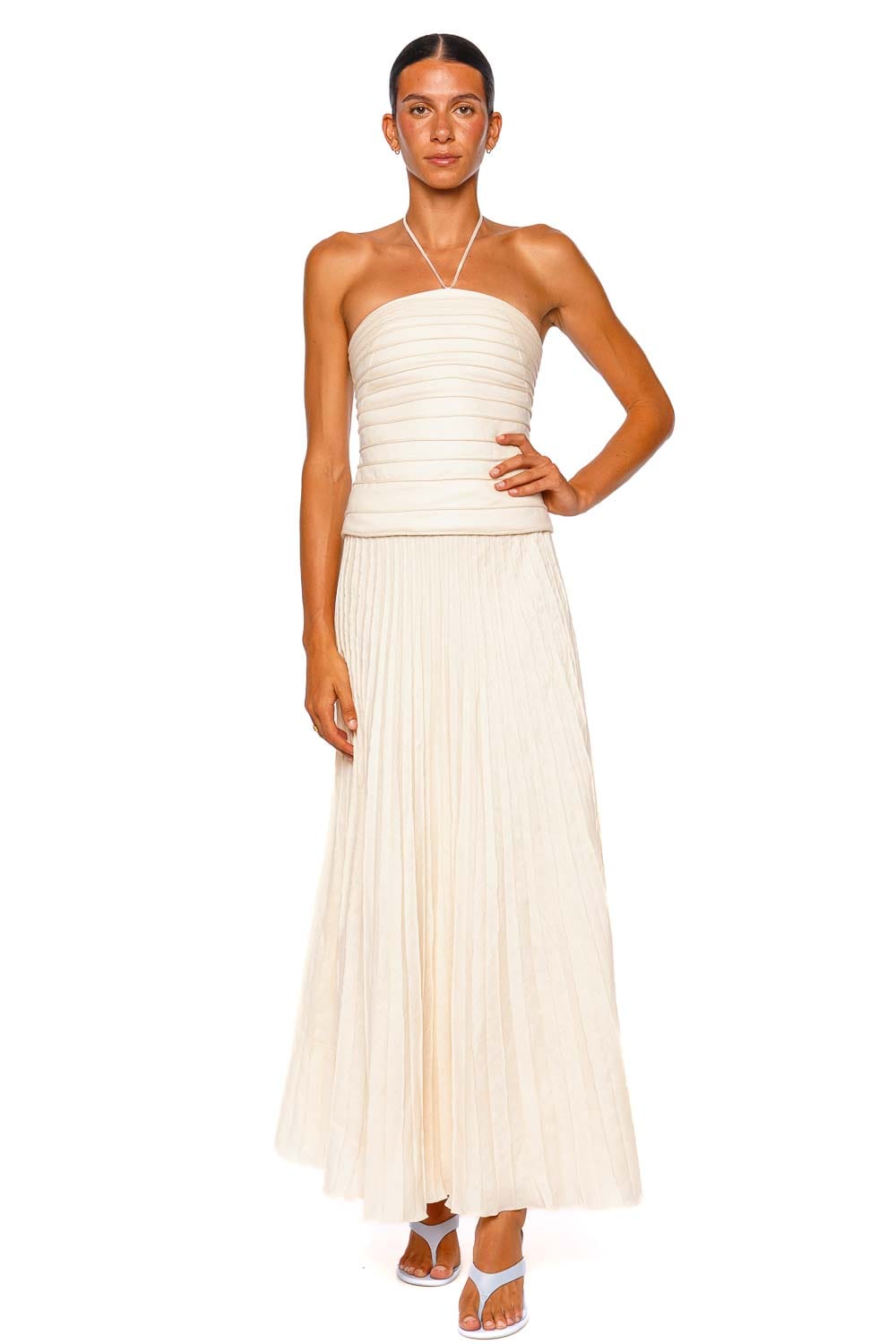 Andres Otalora En Tu Luz Ivory Halter Strap Top