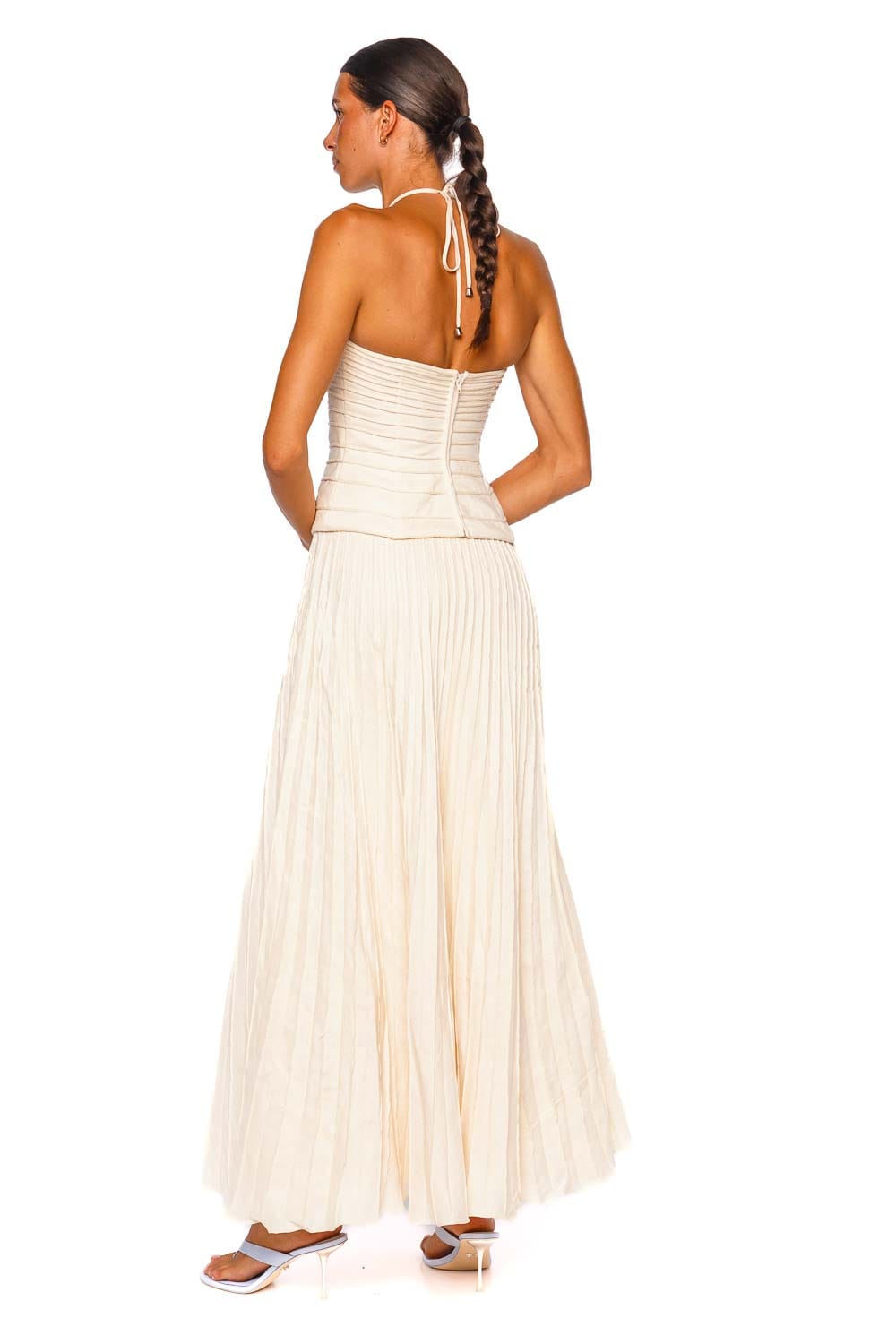 Andres Otalora En Tu Luz Ivory Halter Strap Top