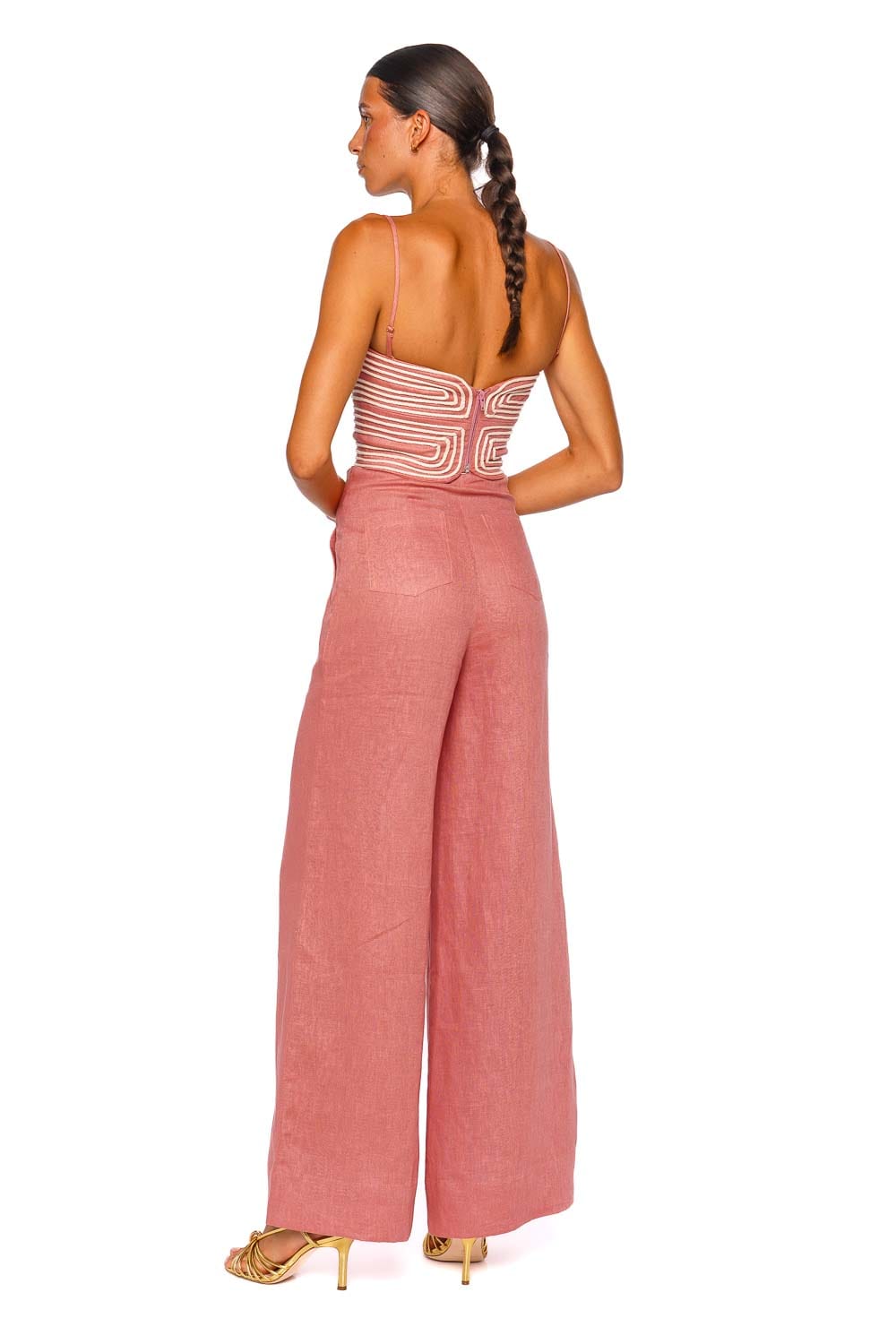 Andres Otalora La Promesa Blush Pink Wide Leg Pants