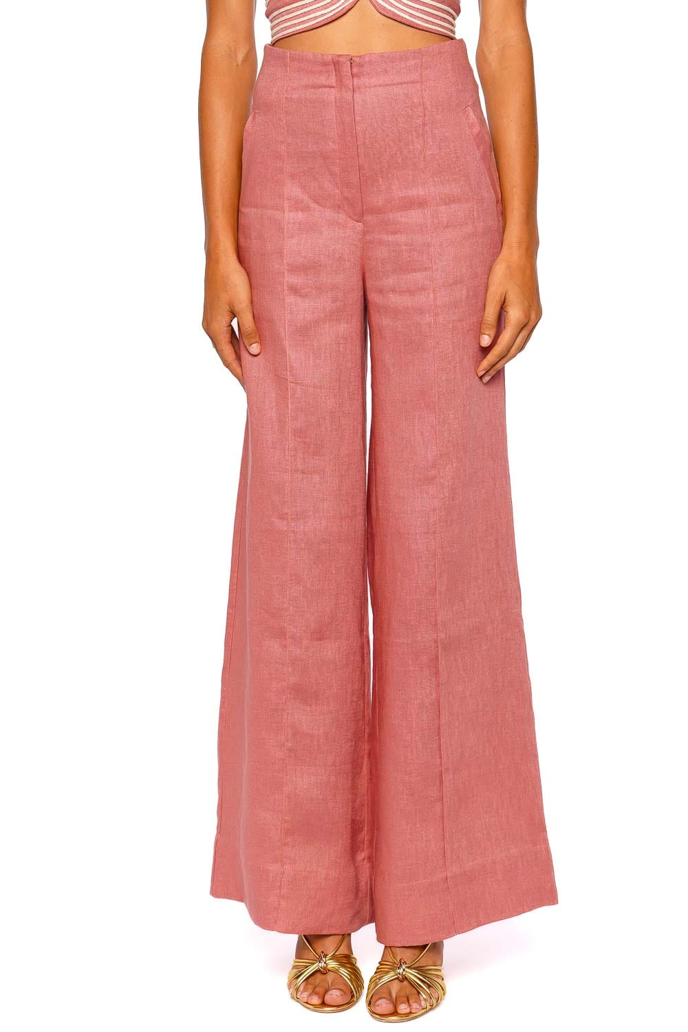 Andres Otalora La Promesa Blush Pink Wide Leg Pants