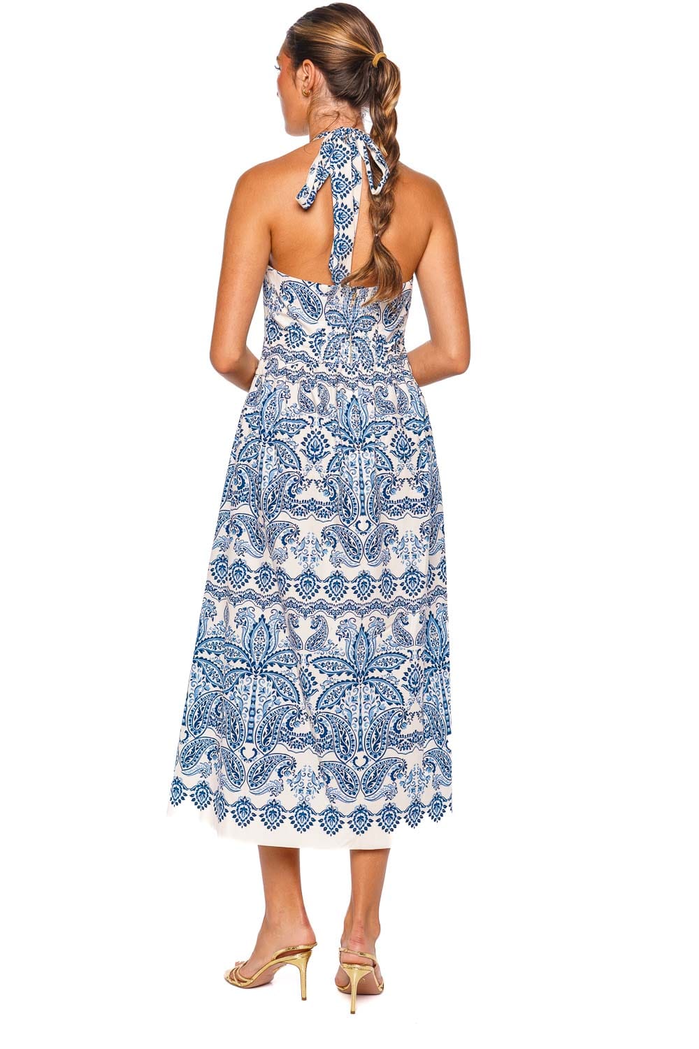 Cara Cara Denise Sky Halter Midi Dress
