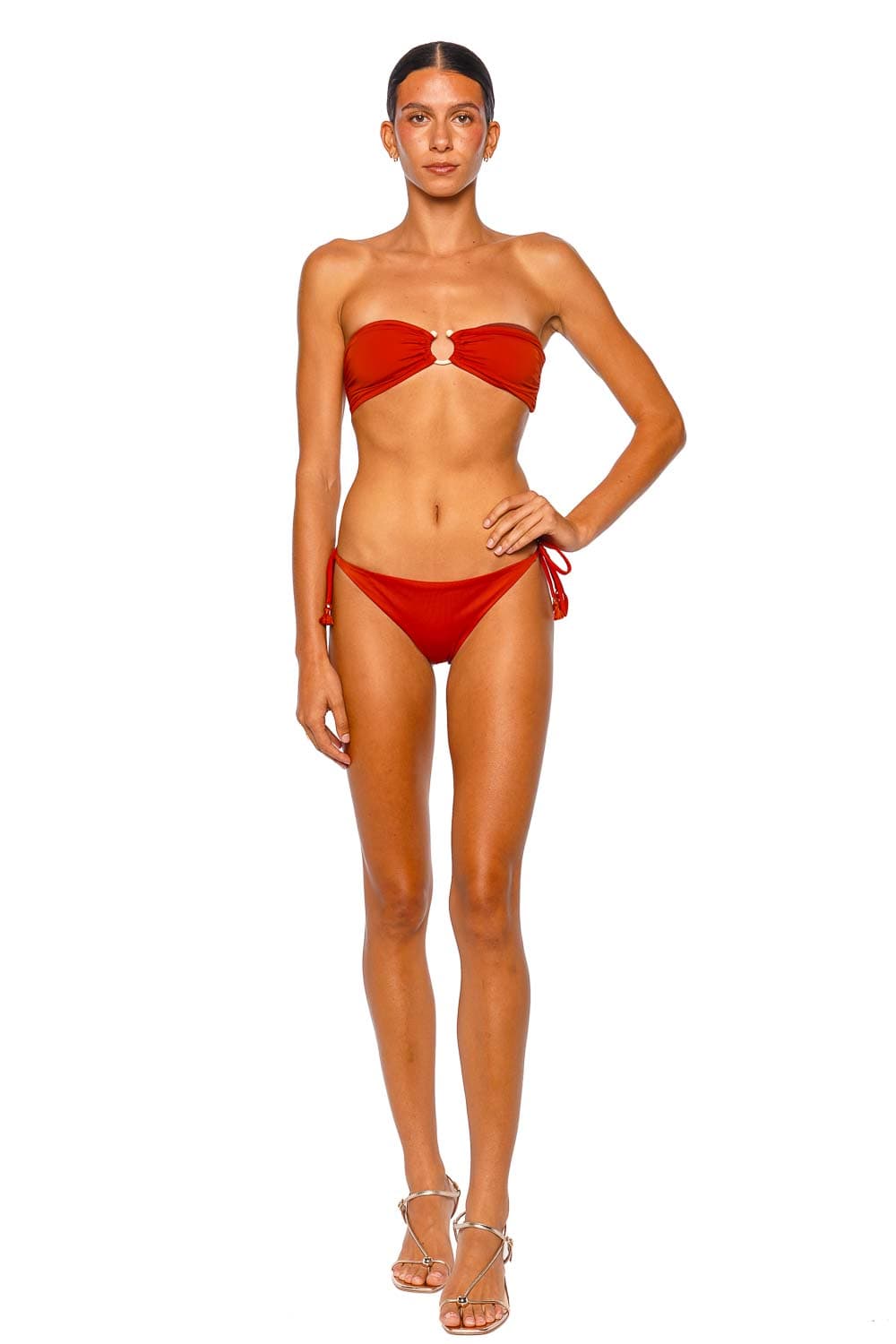 Johanna Ortiz Seawaters Fire Red Strapless Bikini Top