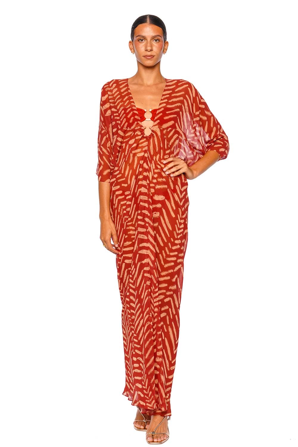 Johanna Ortiz Sensory Tapestry Sheer Gathered Tunic Dress