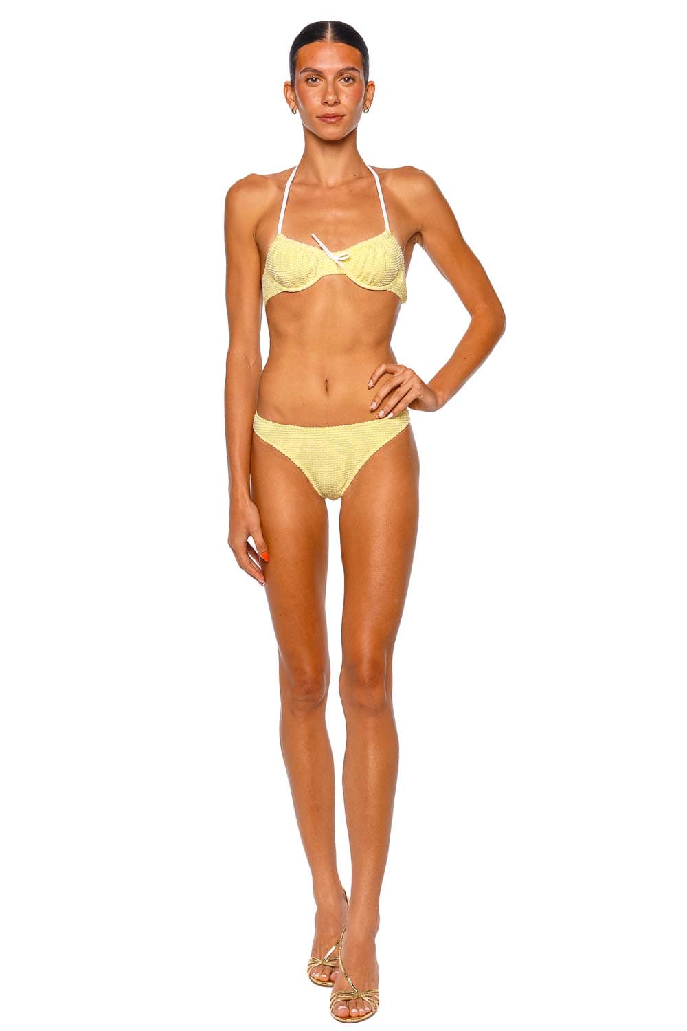 Solid & Striped The Lolita Top Yellow Halter Bikini Top