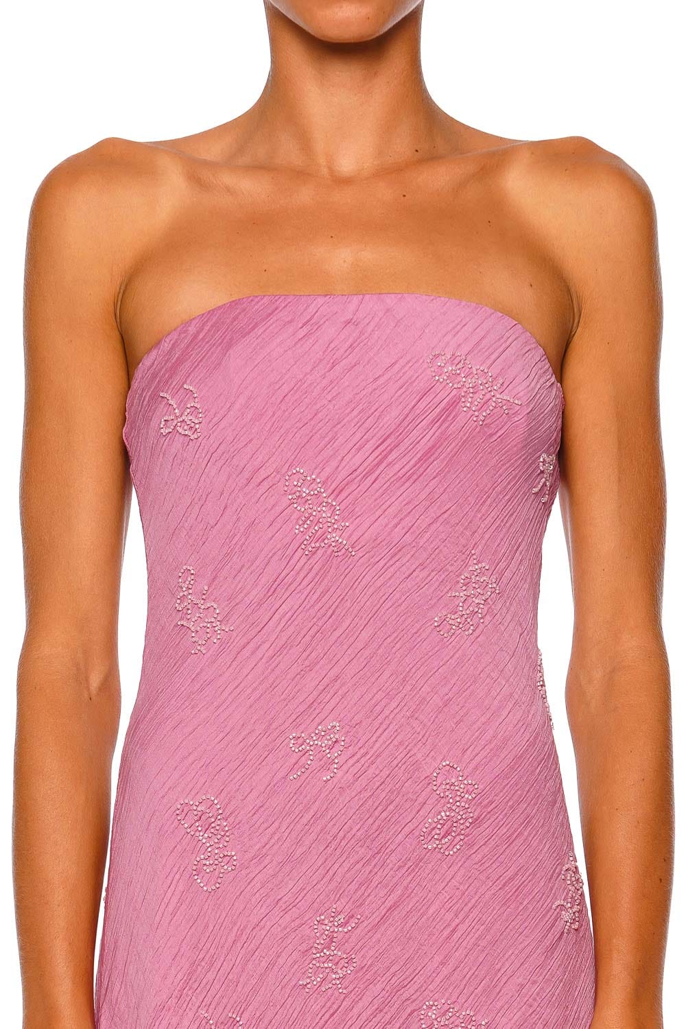 Staud Cassie Pink Strapless Maxi Dress