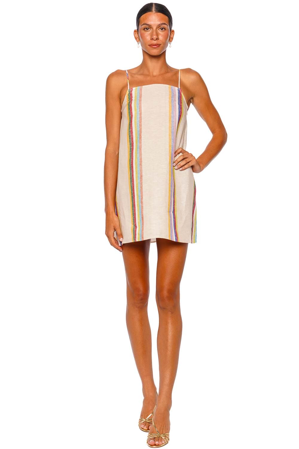 Staud Laura Day Trip Stripe Strappy Mini Dress