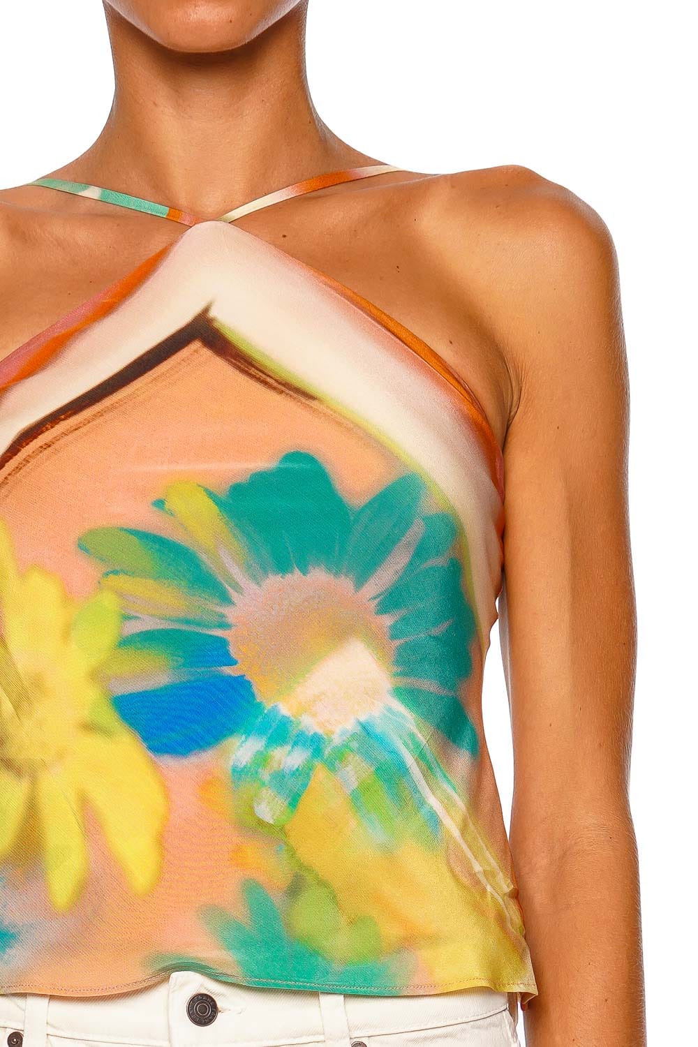 Staud Cubism Superbloom Scarf Halter Top