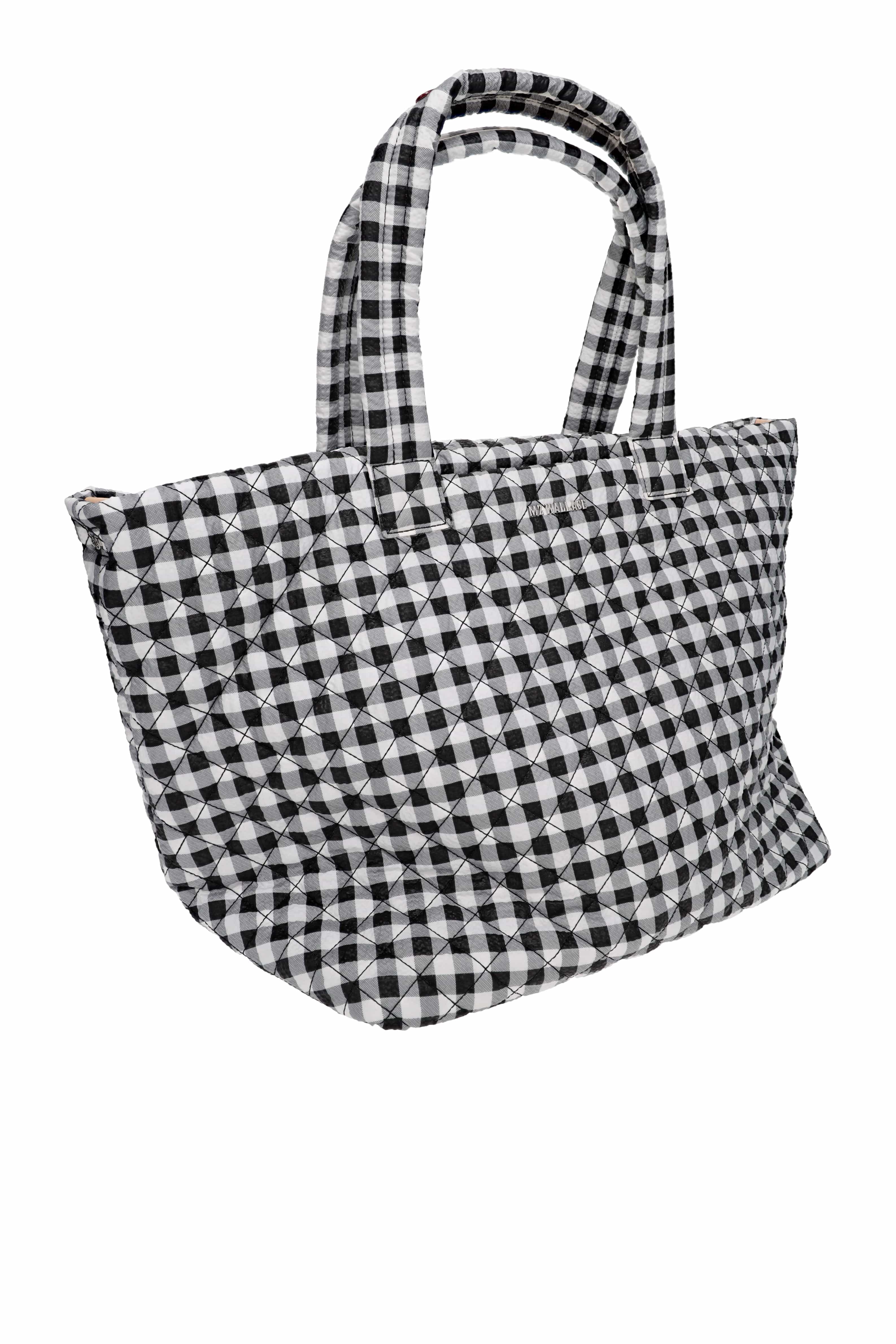 MZ Wallace Black & White Gingham Large Metro Tote Deluxe
