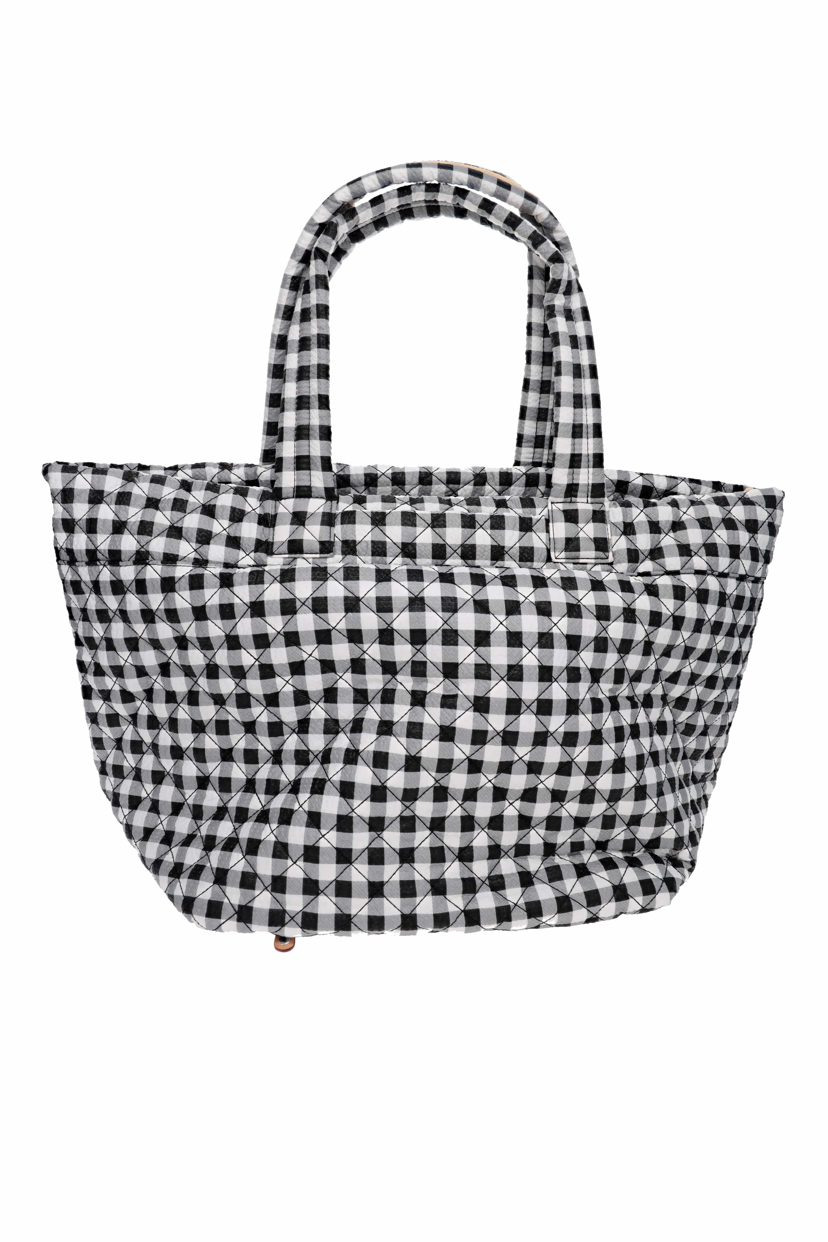 MZ Wallace Black & White Gingham Large Metro Tote Deluxe