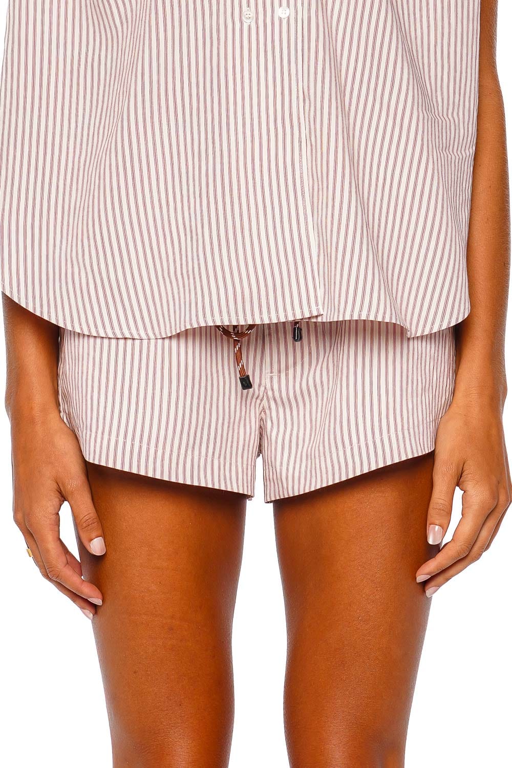 Citizens of Humanity Este Raspberry Stripe Drawstring Shorts