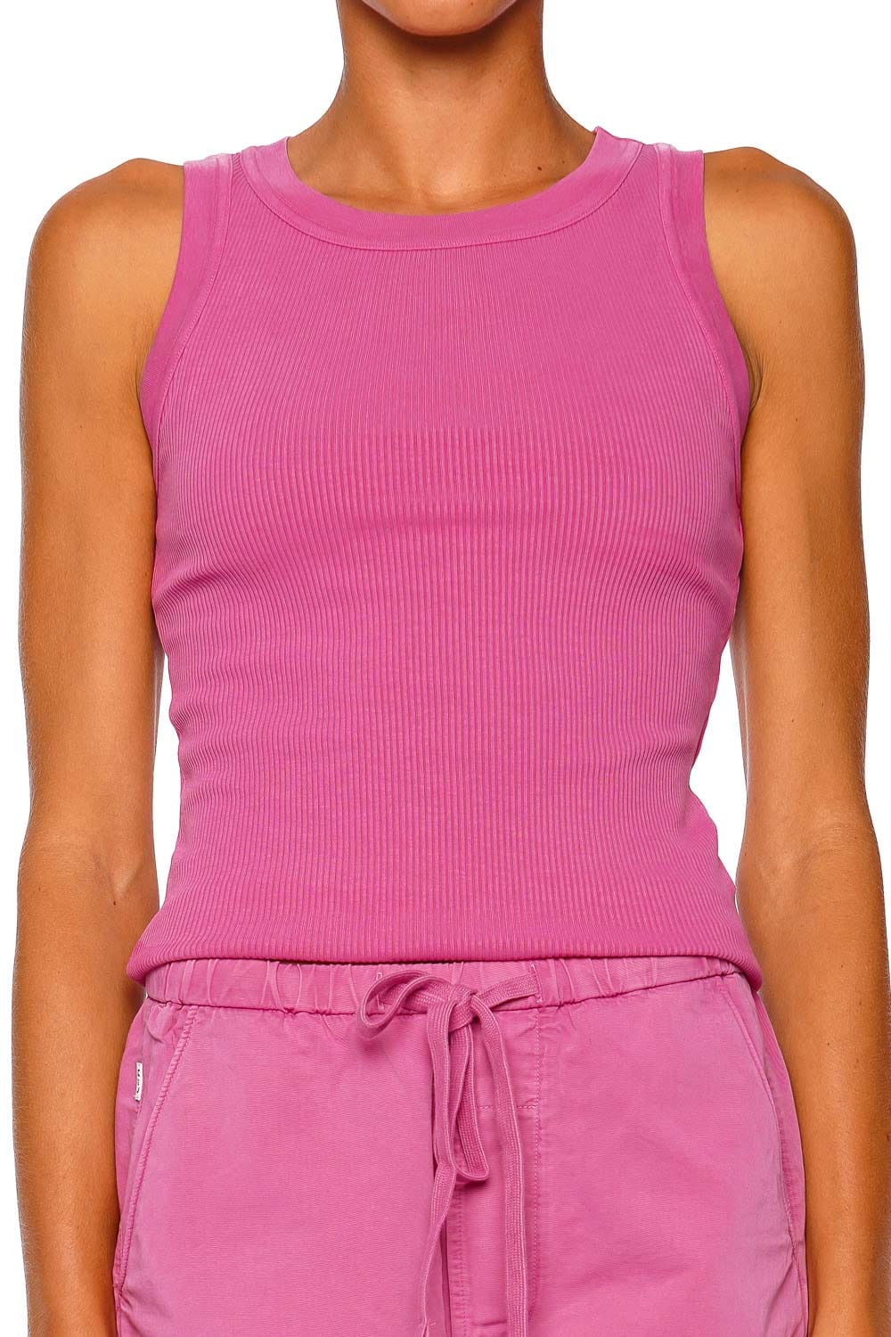 Citizens of Humanity Isabel Rib Raspberry Sleeveless Tank Top
