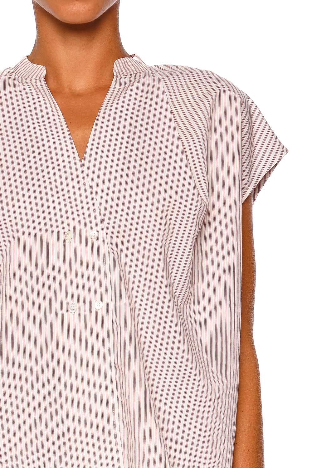 Citizens of Humanity Penelope Raspberry Stripe Cap Sleeve Blouse