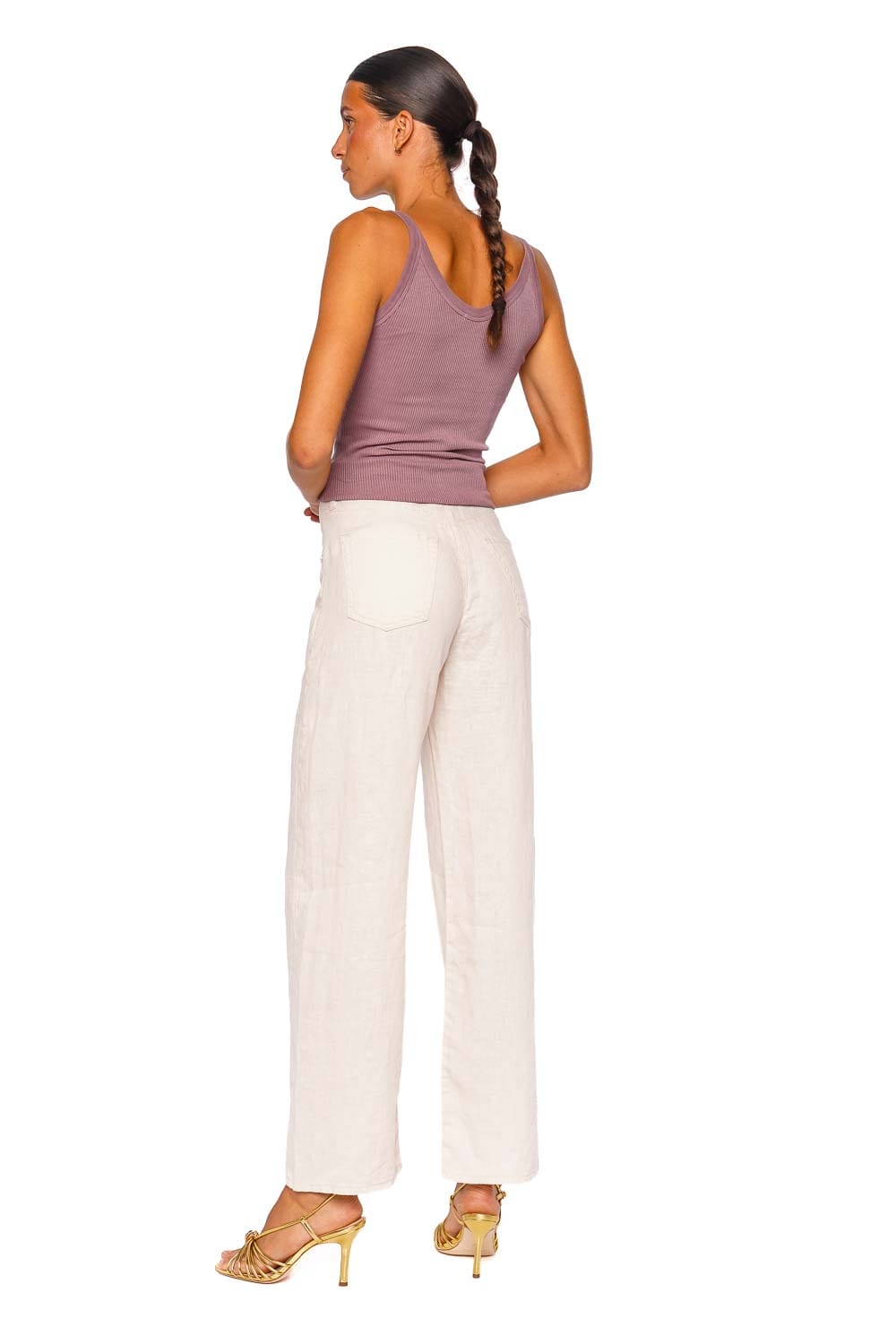 Citizens of Humanity Brynn Pale Stone Linen Drawstring Trouser