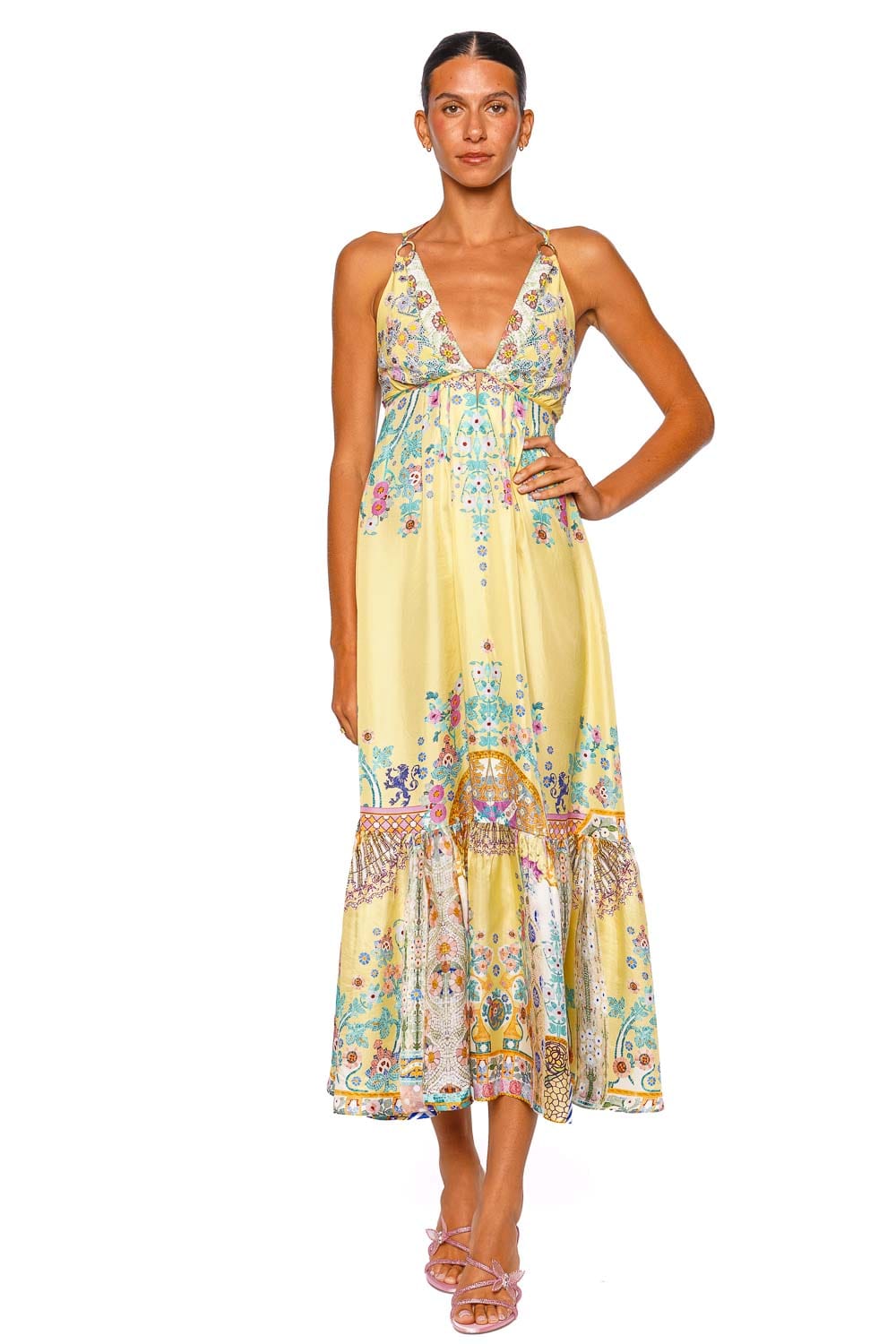 Camilla Barcelona Bebé Embellished Silk Maxi Dress
