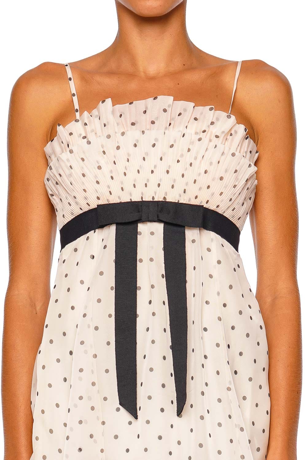ZIMMERMANN Cream Dot Pleated Frill Cami Top