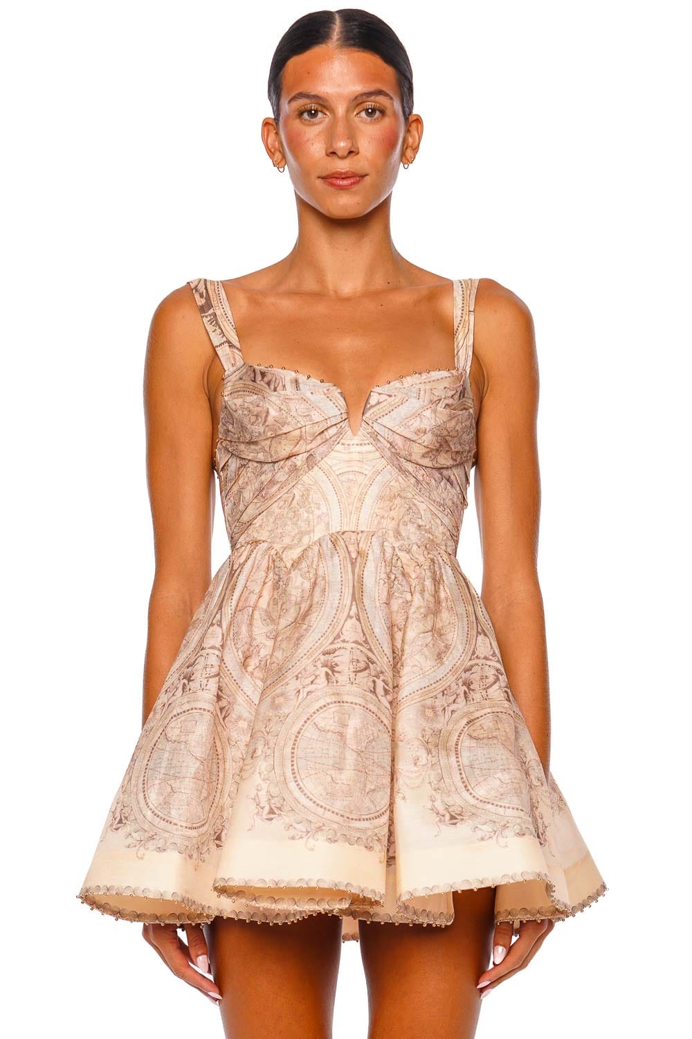 ZIMMERMANN Ascent Embellished Drape Bustier Mini Dress