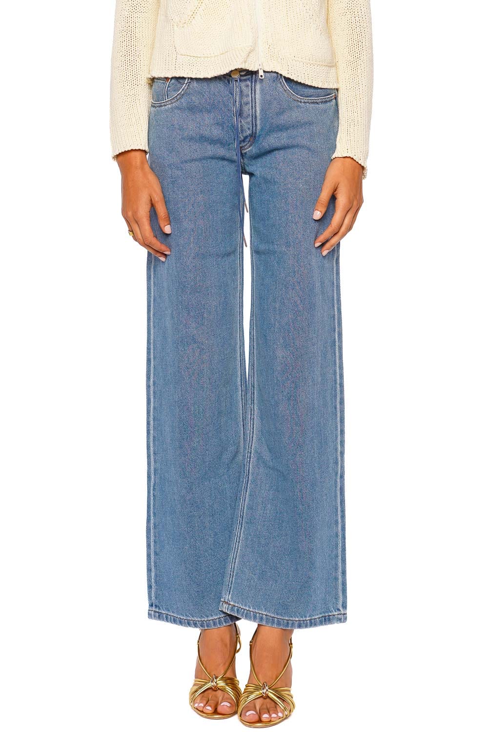 Still Here Cool in Classic Blue Wide Leg Jeans