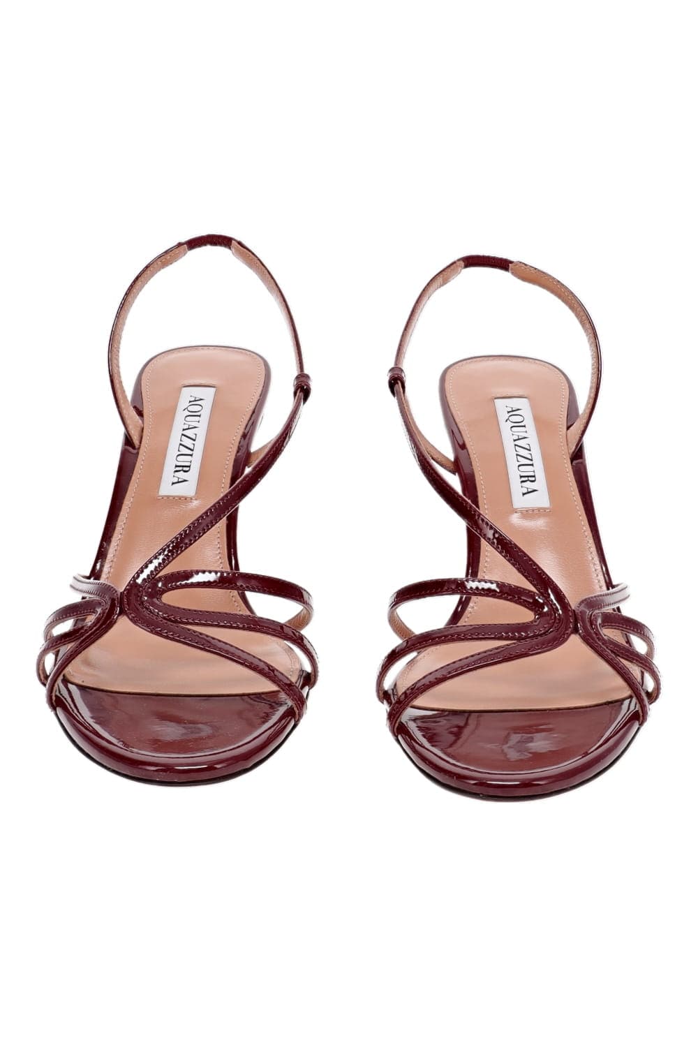 AQUAZZURA Talk To Me Merlot Patent Strappy Heeled Sandal