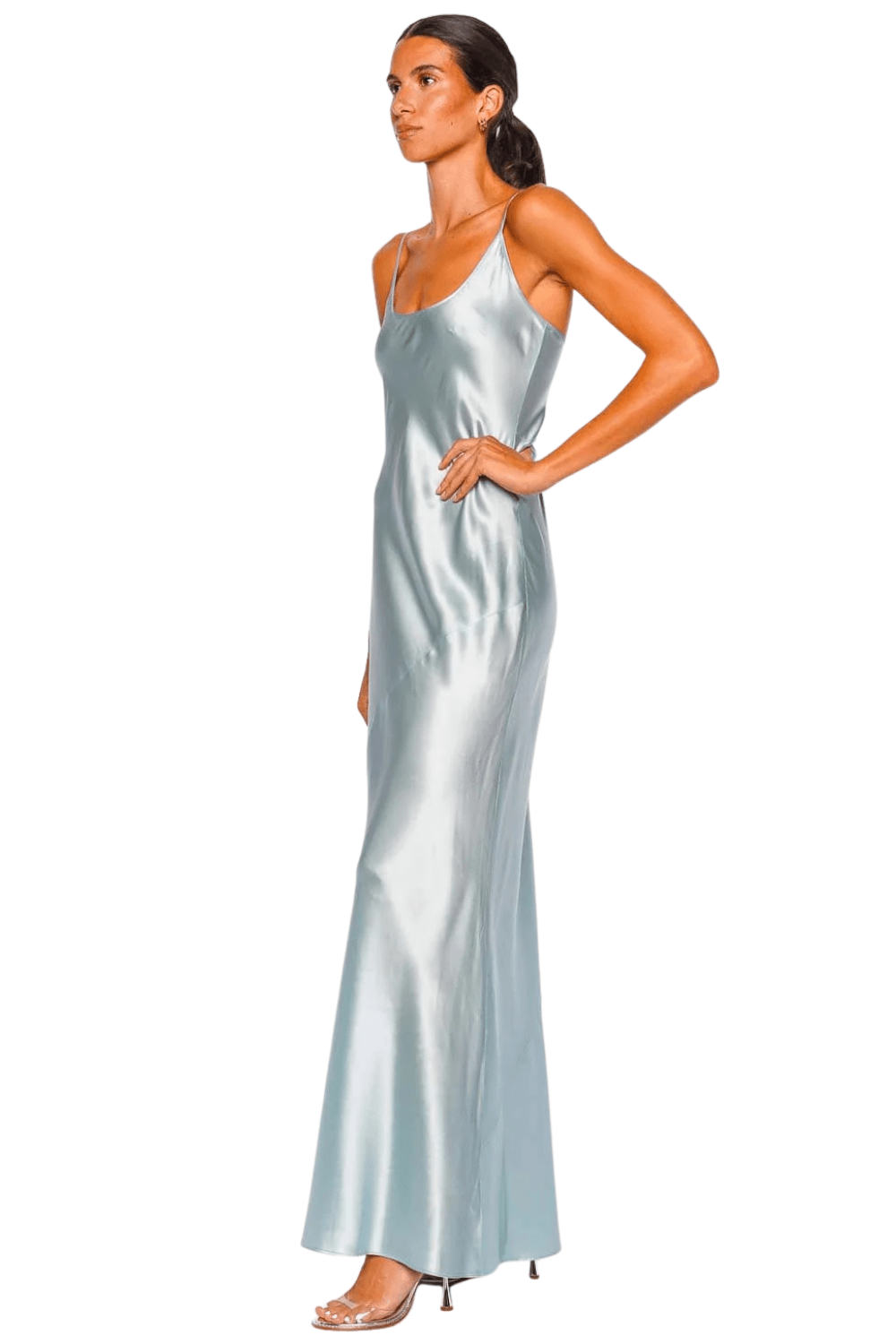 L'AGENCE Charmaine Pale Blue Silk Gown