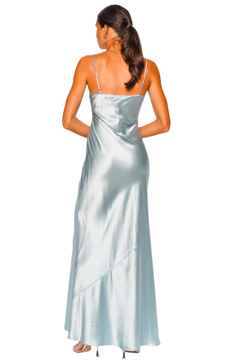 L'AGENCE Charmaine Pale Blue Silk Gown
