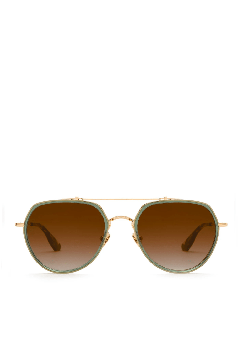KREWE Baker Zulu Bottle Green 18K Aviator Sunglasses