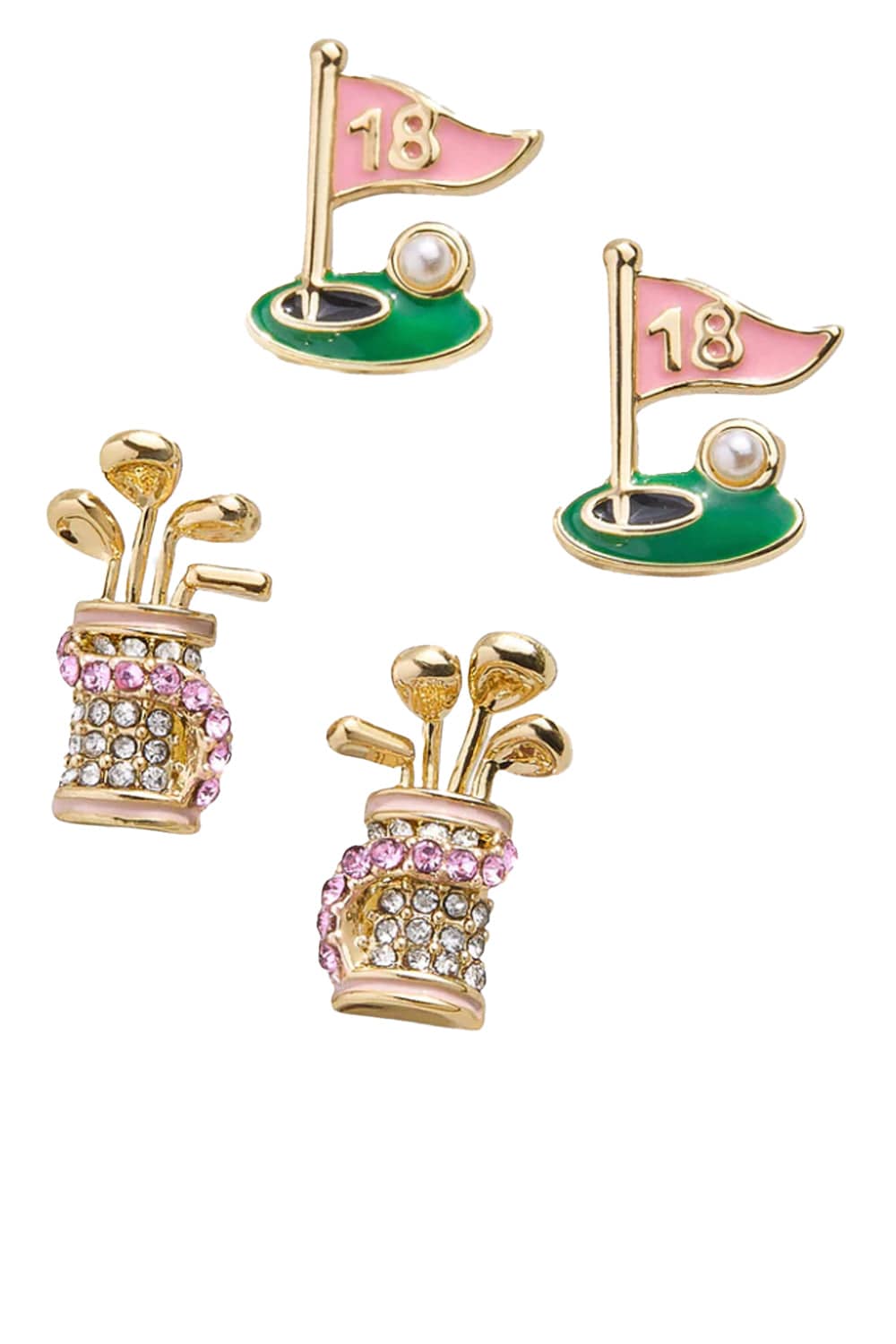 BaubleBar Hole in One Multicolor Gold Earrings Set