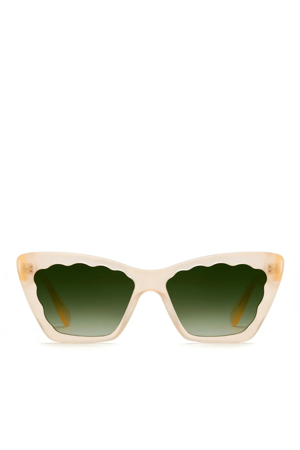 KREWE Brigitte Blonde Scalloped Frame Sunglasses