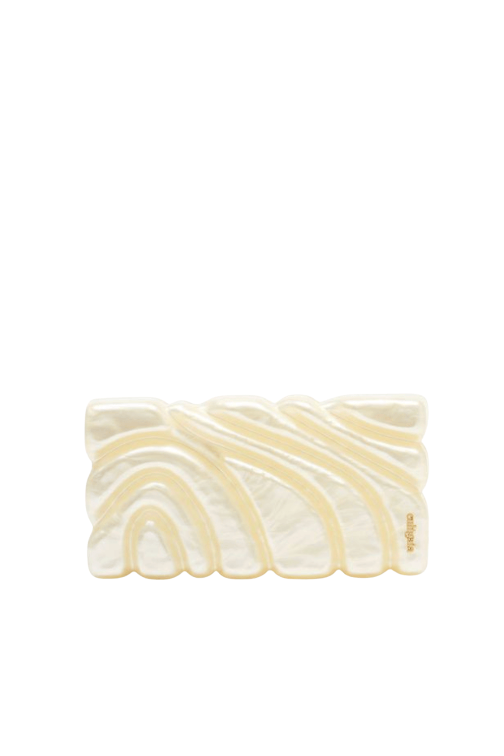Cult Gaia Ivory AURA Sculpted Clutch