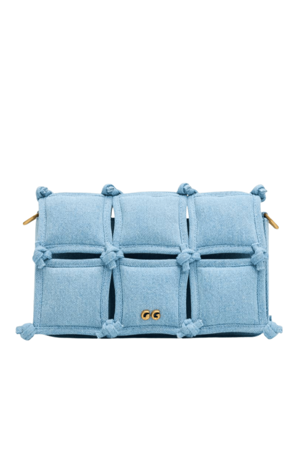 Cult Gaia Gaia Puff Quilted Denim Crossbody Bag