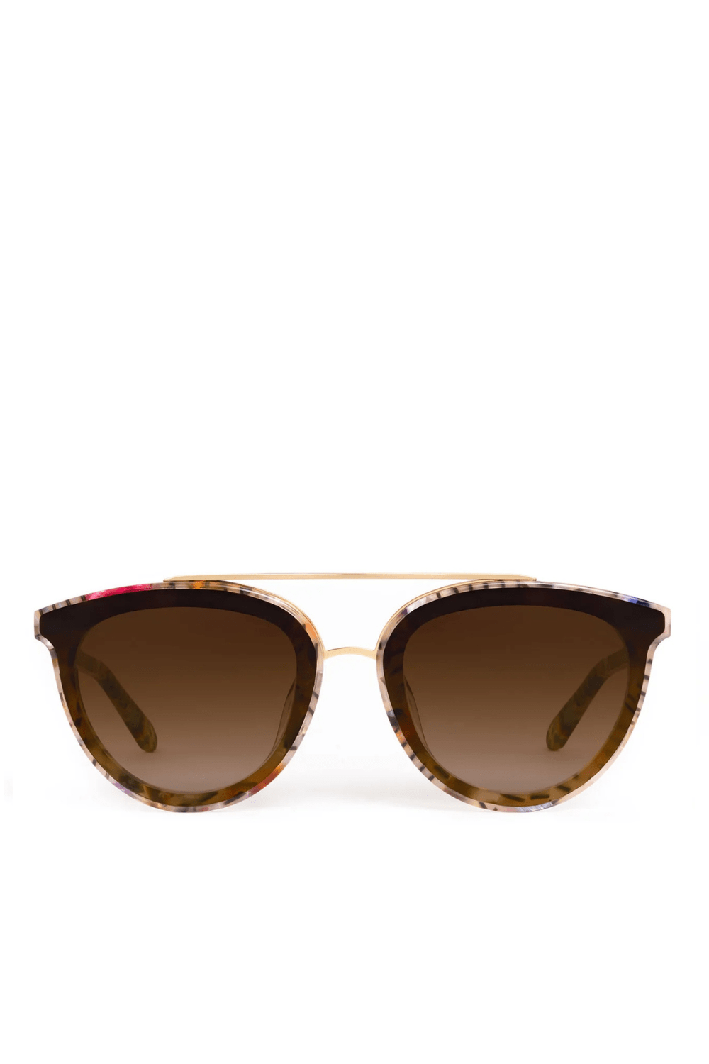 KREWE Confetti Color 18K Accent Clio Nylon Sunglasses
