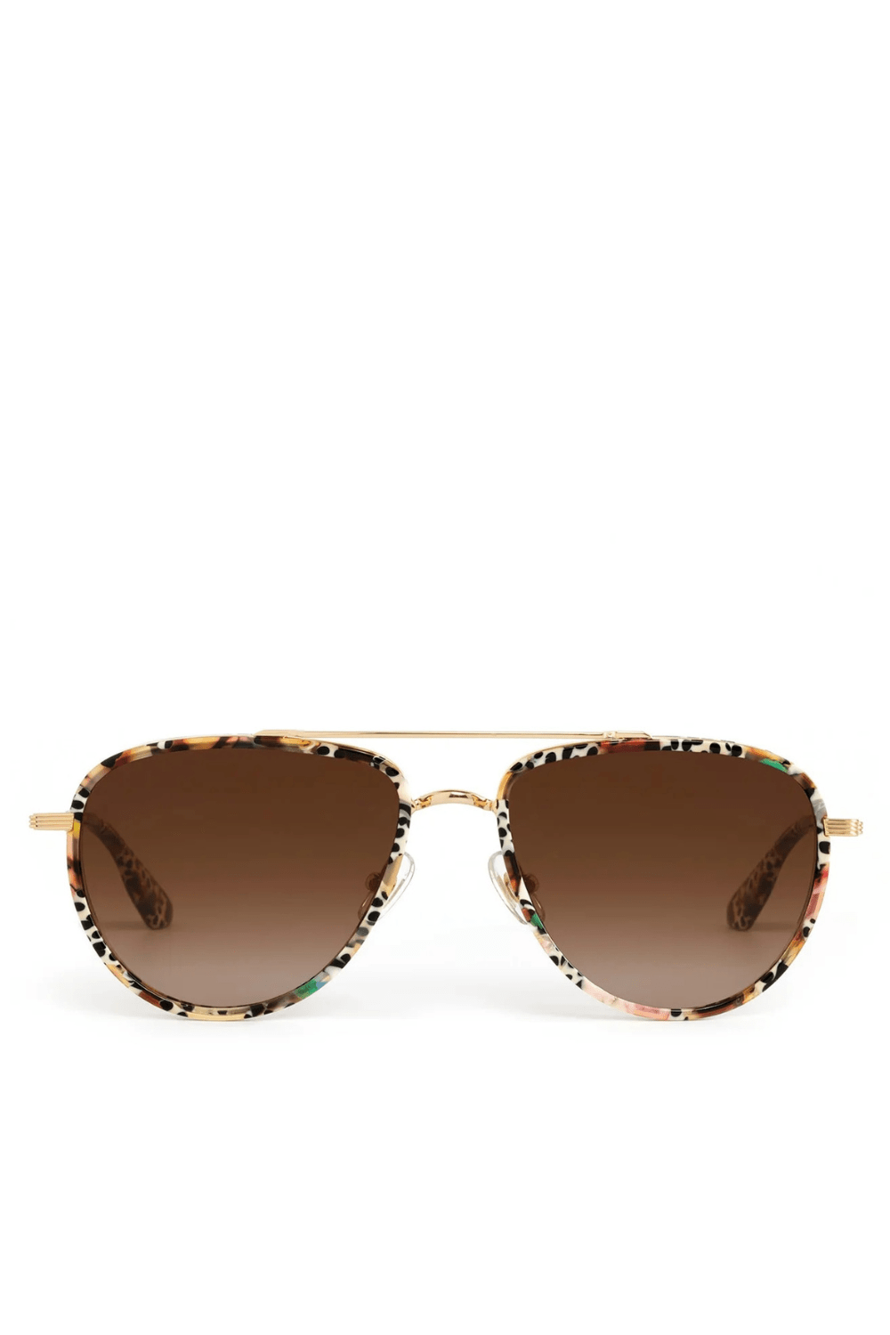 KREWE Coleman 18K Poppy Noir Leopard Print Sunglasses