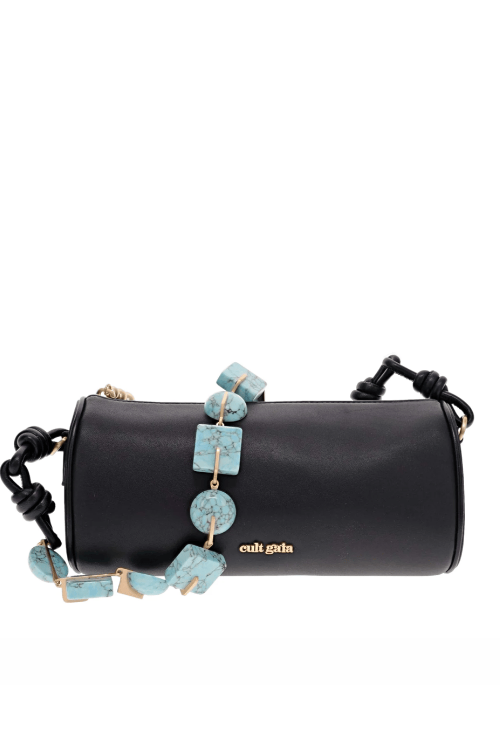 Cult Gaia Zozina Turquoise Black Leather Shoulder Bag