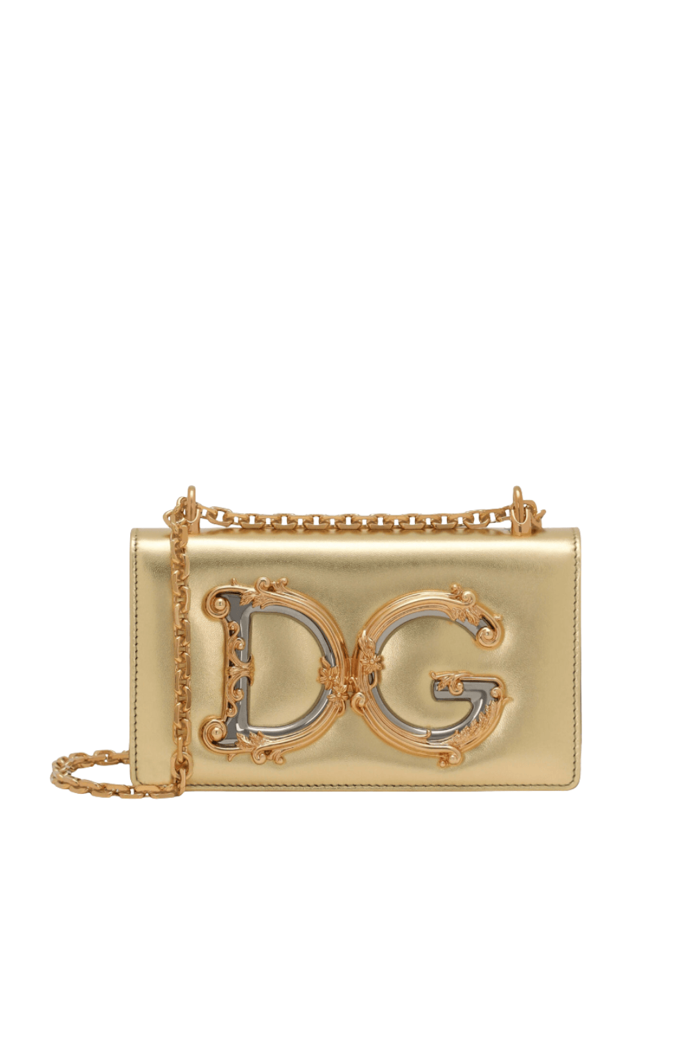 Dolce & Gabbana Gold Embellished Phone Shoulder Bag