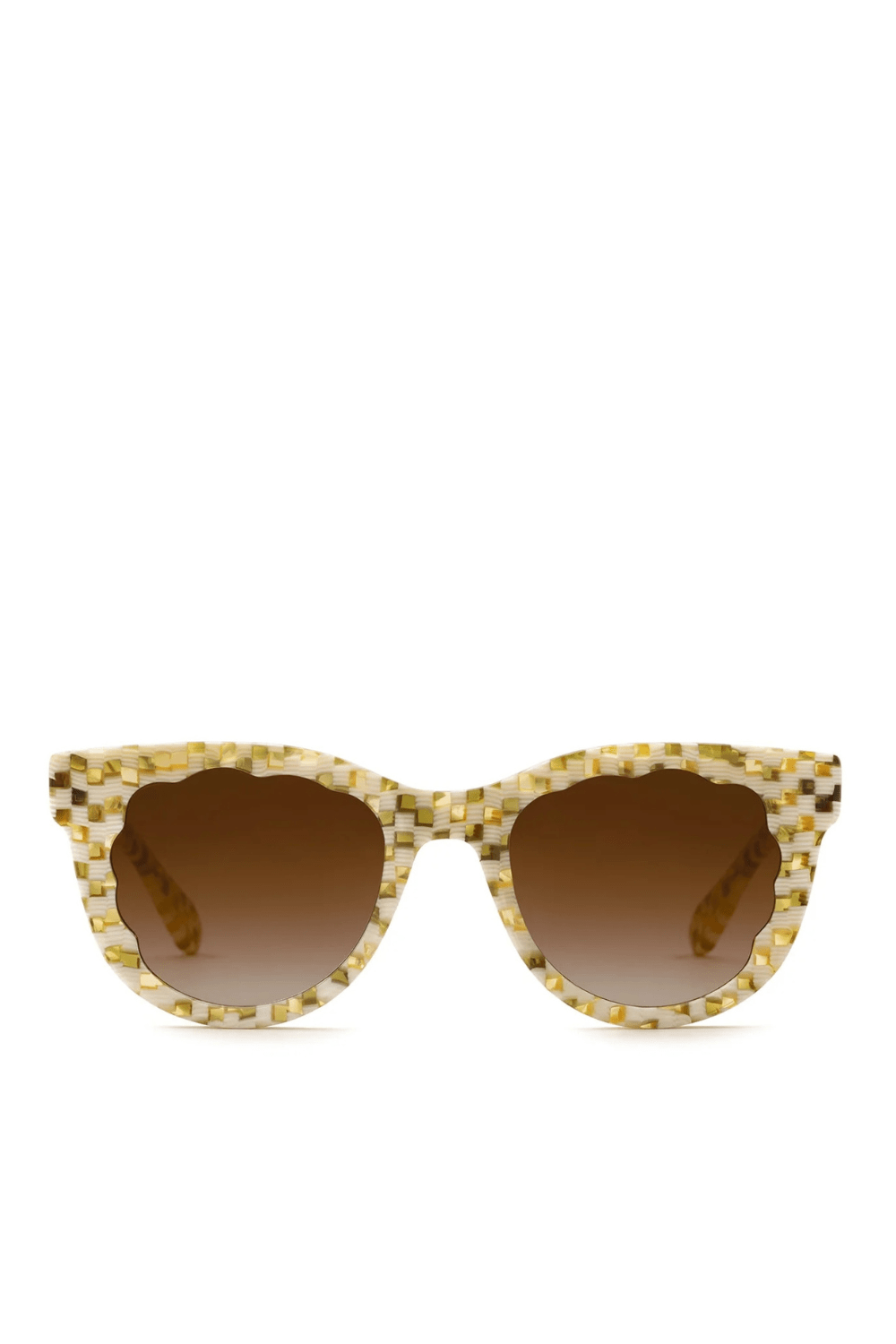 KREWE Ellie Sunglasses in Yuzu Checkered Pattern