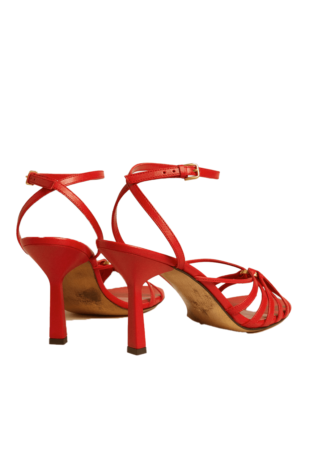 Golden Goose Nico Red Leather Chain Kitten Heel