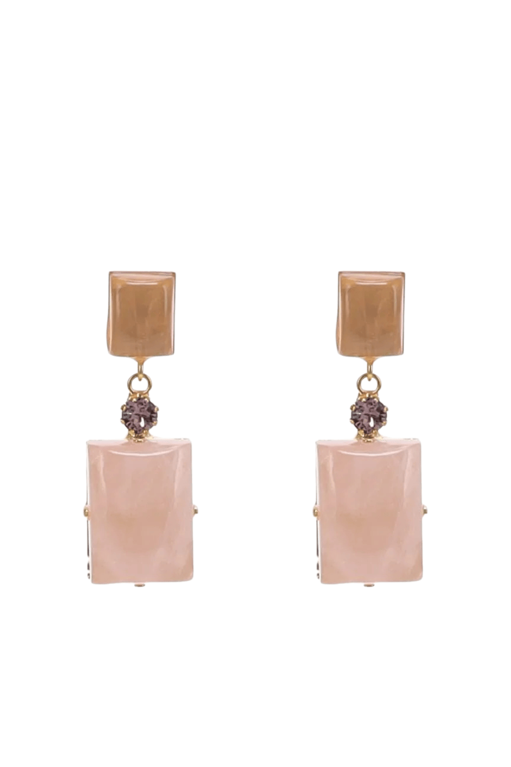 Jennifer Behr Joliel Rose Quartz Stone Drop Earrings