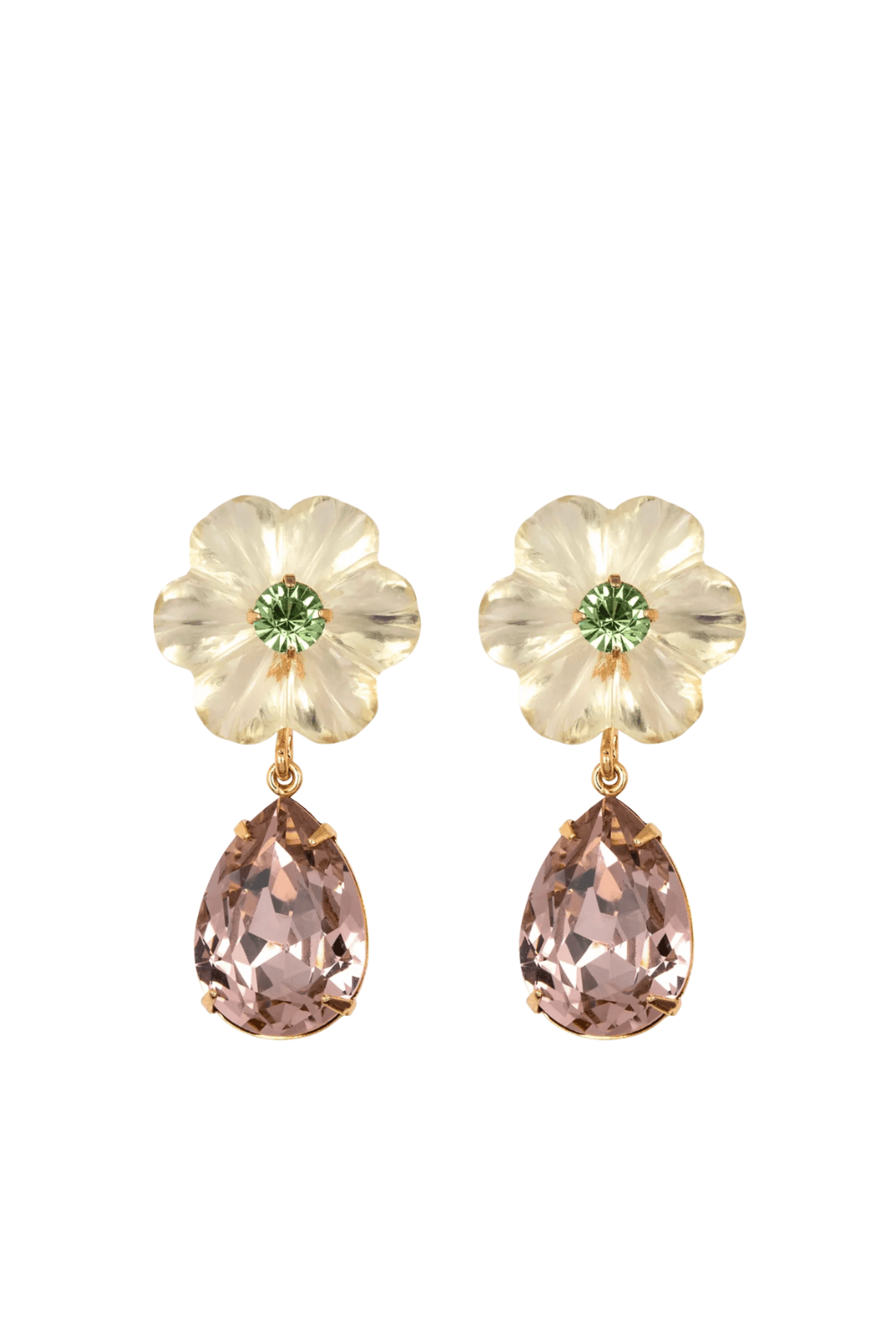 Jennifer Behr Juna Floral Lemon Quartz Drop Earrings