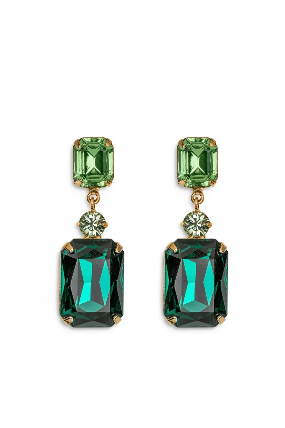 Jennifer Behr Justine Emerald Green Gemstone Drop Earrings