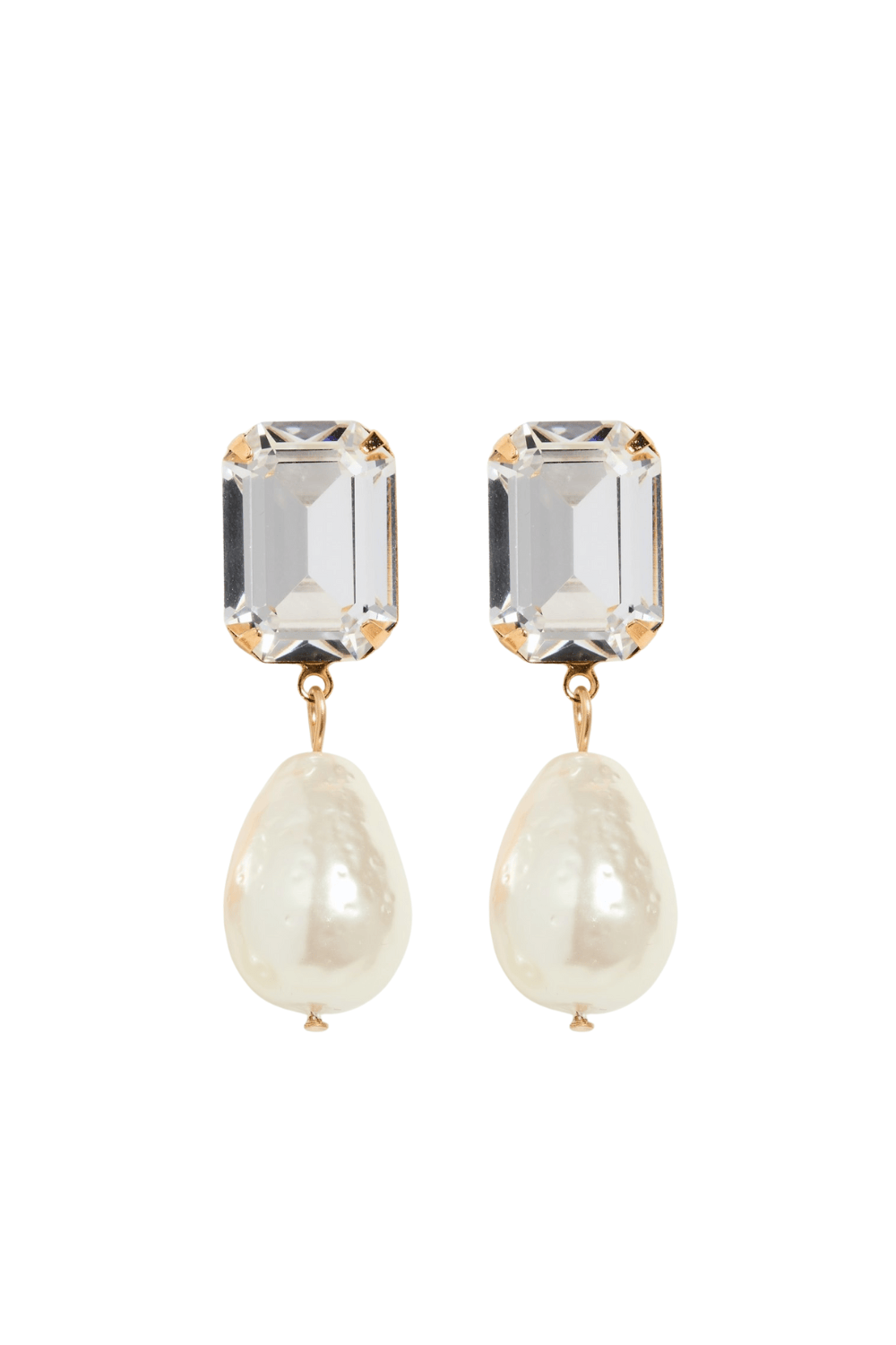 Liana Diamond Crystal Pearl Drop Earrings