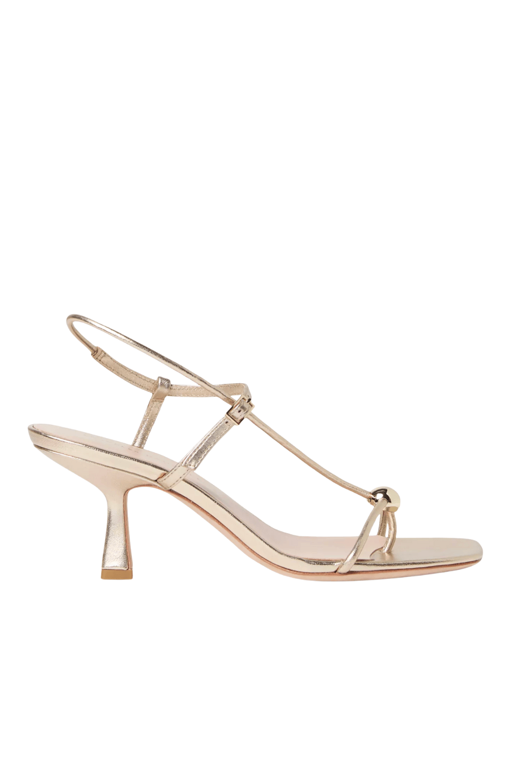 Loeffler Randall Triana Champagne Strappy Mid-Heel Sandal