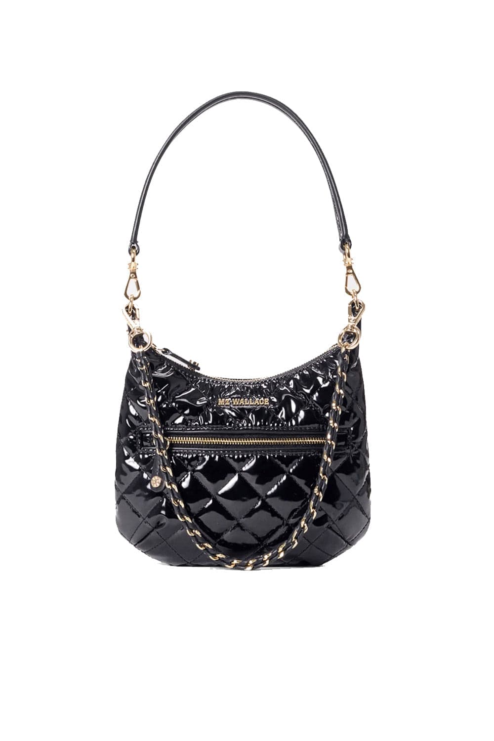 MZ Wallace Crosby Sienna Black Laquer Shoulder Bag
