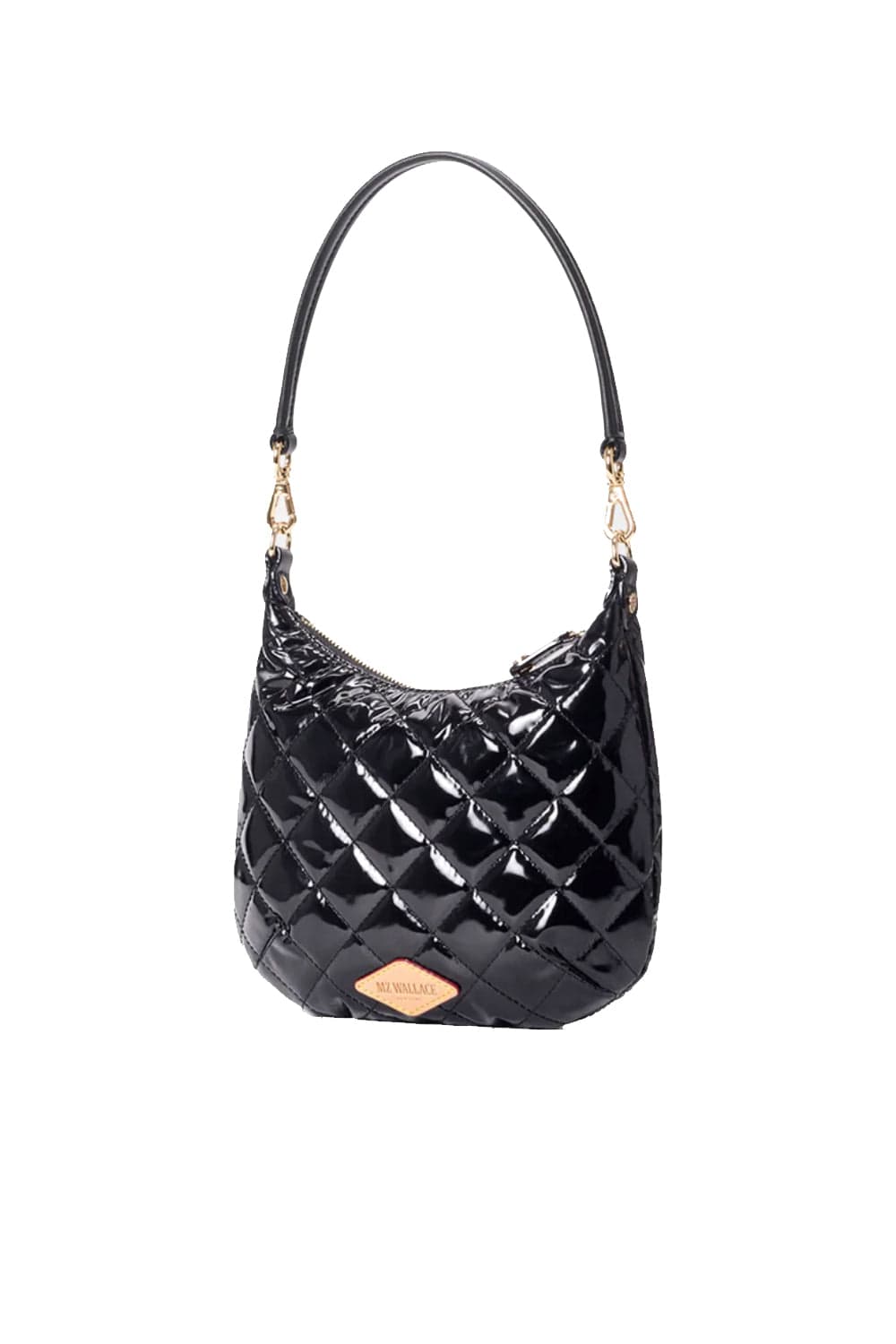 MZ Wallace Crosby Sienna Black Laquer Shoulder Bag