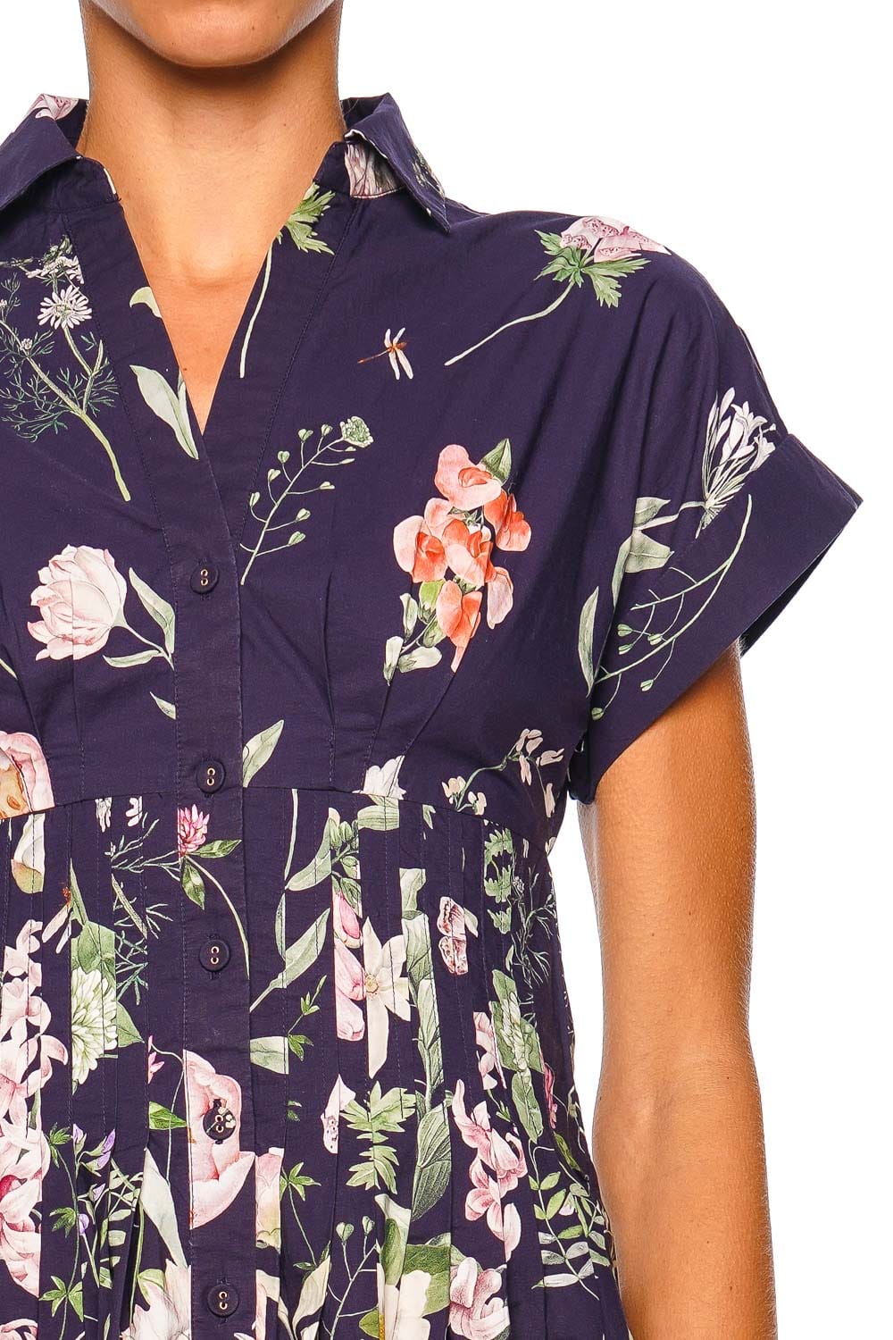 Cara Cara Nash Bloomsfield Navy Mini Shirt Dress