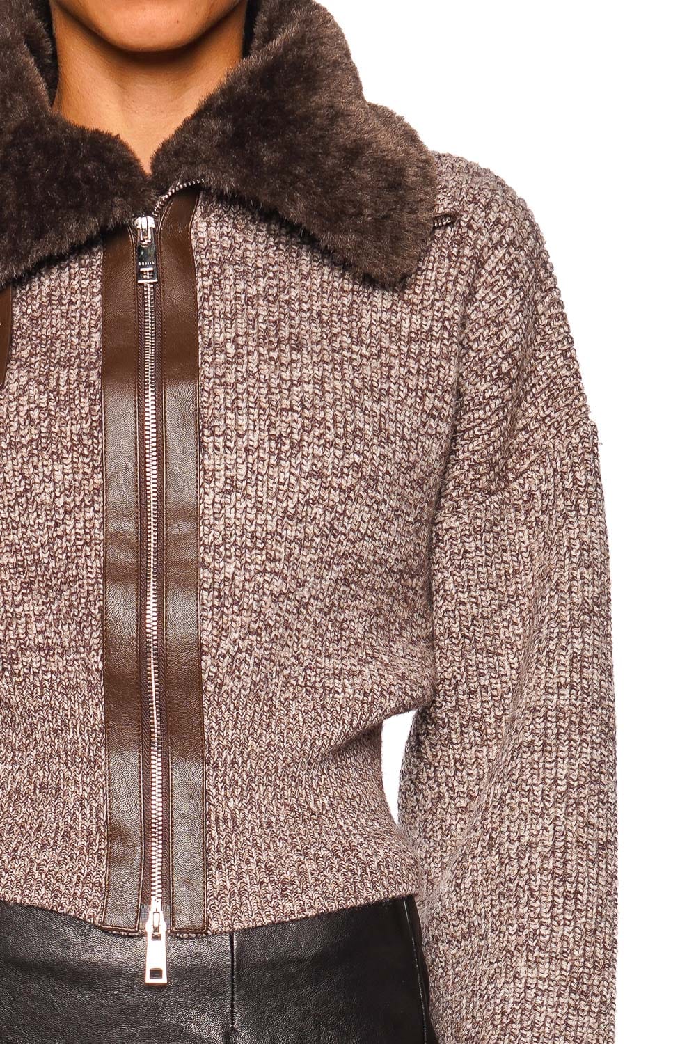 Bubish Ruby Chocolate Marl Zip Cardigan