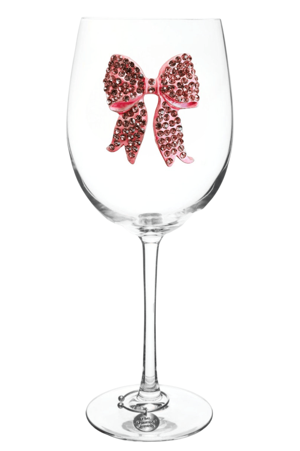 The Queens' Jewels Jeweled Pink Bow Stemmed Glass