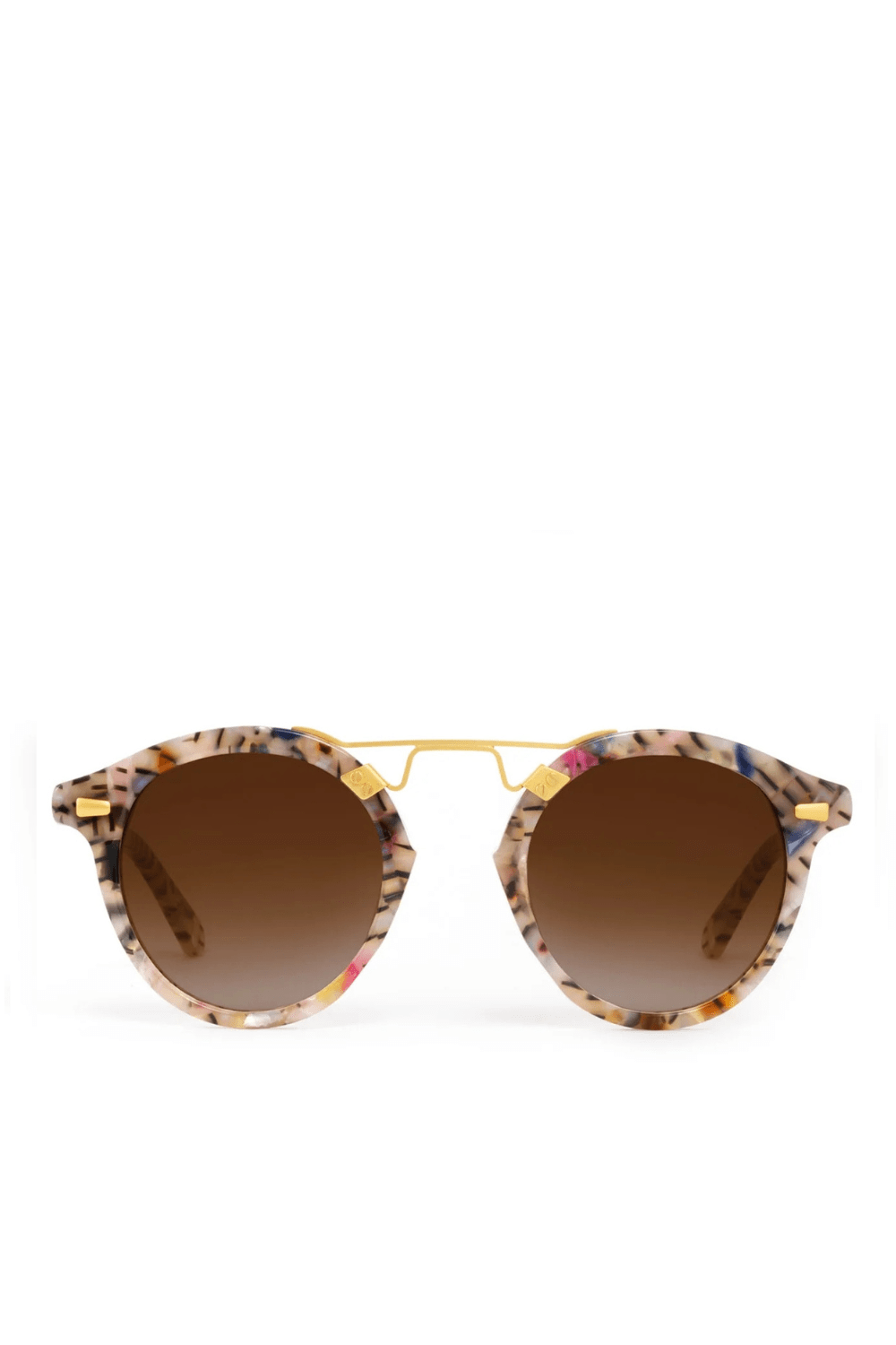 KREWE Confetti 24K Round Frame Sunglasses