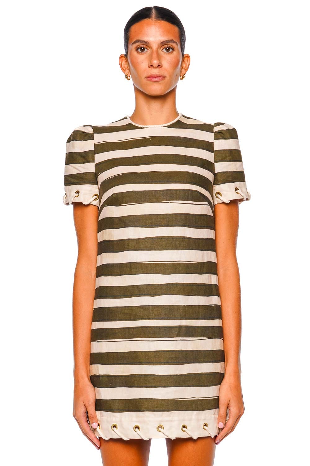 ZIMMERMANN Rebellion Stripe Rope Trim Mini Dress