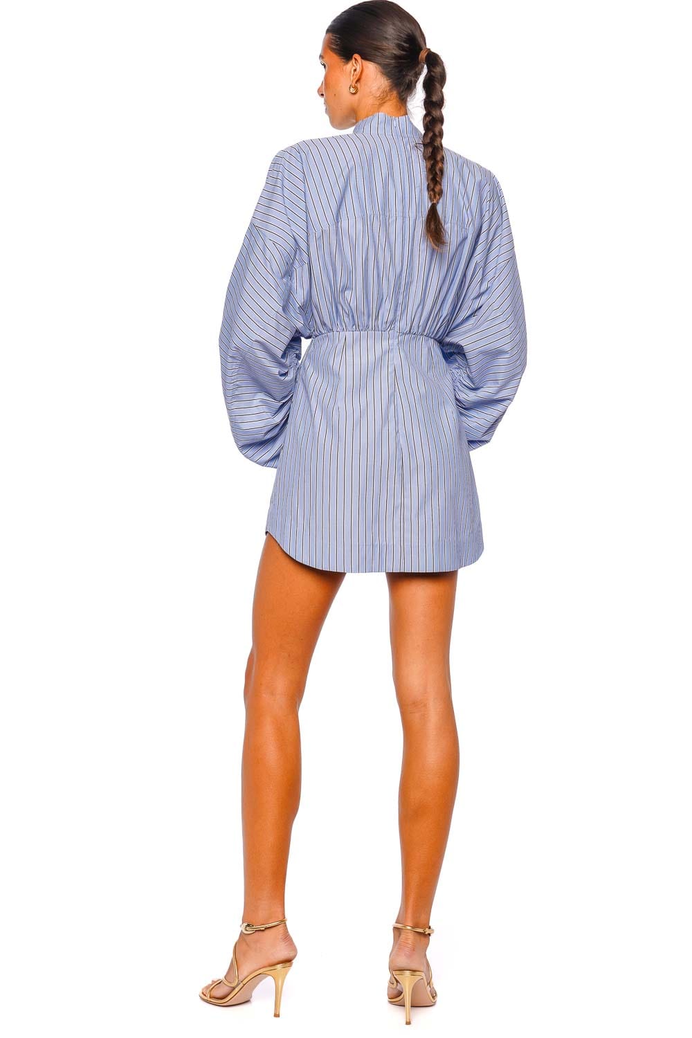 ZIMMERMANN Drawstring Hydrangea Stripe Mini Dress