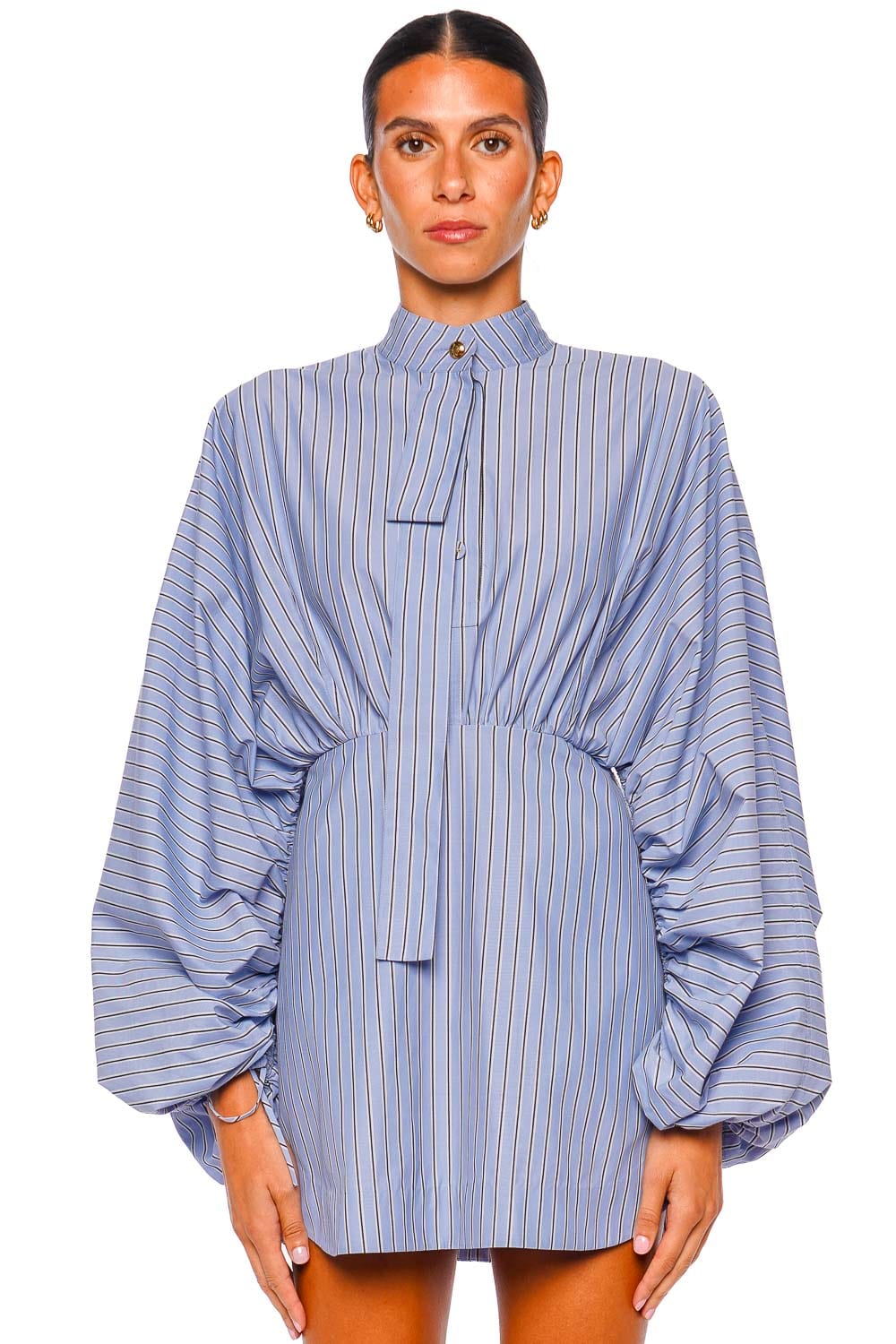 ZIMMERMANN Drawstring Hydrangea Stripe Mini Dress