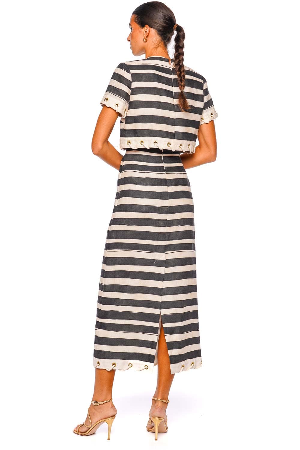 ZIMMERMANN Rebellion Stripe Rope Trim Linen Top